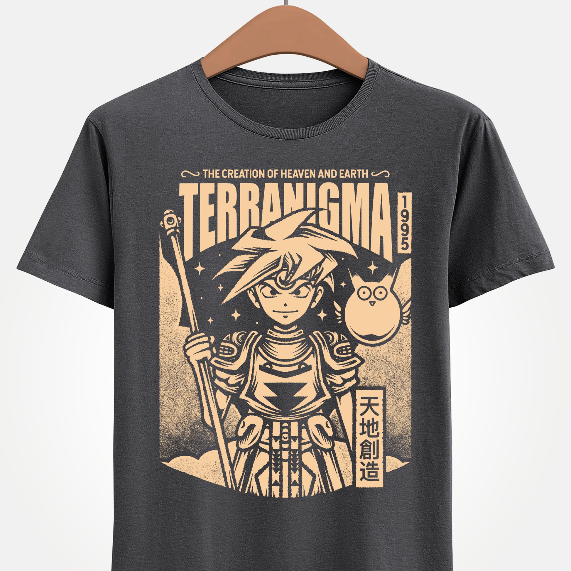 Gamer t-shirt inspired by Ark and Yomi from Terranigma video game from quintet trilogy which included Soul Blazer, Illusion of Gaia (Illusion of Time) and Terranigma action RPG video games.