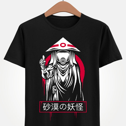 High-quality T-shirt featuring Kanta Mizuno, also known as Sunabouzu — the Great Kanto Desert’s Ghost — from the Desert Punk anime and manga. The design captures his gritty, post-apocalyptic look with bold, stylish artwork perfect for fans of action-comedy seinen series. Ideal for collectors, anime enthusiasts, and anyone who loves unique desert-wasteland character designs. Soft unisex tee suited for daily wear or anime conventions.