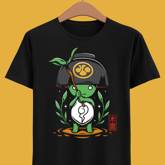 Nioh 3 t-shirt inspired by the action RPG and soulslike video game series, featuring Kodama, the cute green tree spirit from the Nioh universe. This unisex gamer shirt celebrates Nioh 3 with a design rooted in Japanese folklore, yokai mythology, and samurai fantasy. High-quality video game merch made for gamers, collectors, and fans of Nioh, Nioh 2, Nioh 3 and dark fantasy action RPGs. Perfect gaming t-shirt for soulslike fans and Japanese mythology lovers.