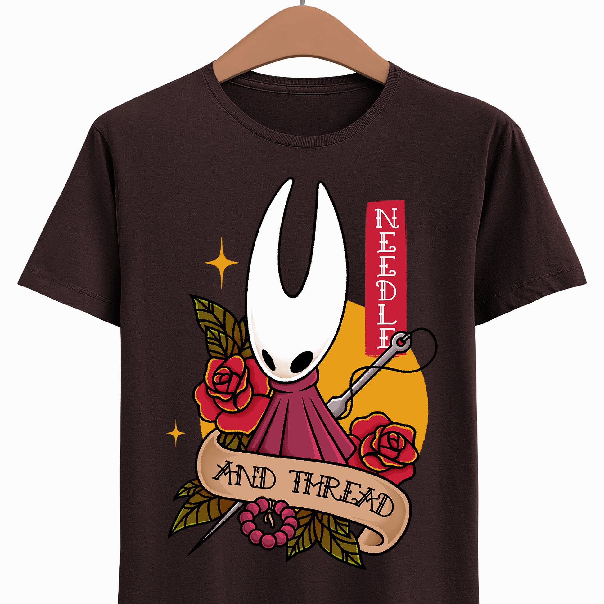Gamer t-shirt inspired by Hornet from Hollow Knight Silksong metroidvania video game in tattoo art style.

hollow knight, hollow knight silksong, hollow knight silksong hornet t-shirt, hollow knight silksong merch, hollow knight silksong t-shirt, hollow knight silksong hornet tee, hollow knight hornet and lace t-shirt, hollow knight silksong indie game merch, hollow knight silksong hornet shirt, hollow knight tattoo art t-shirt, hollow knight silksong hornet tattoo t-shirt, hollow knight tattoo
