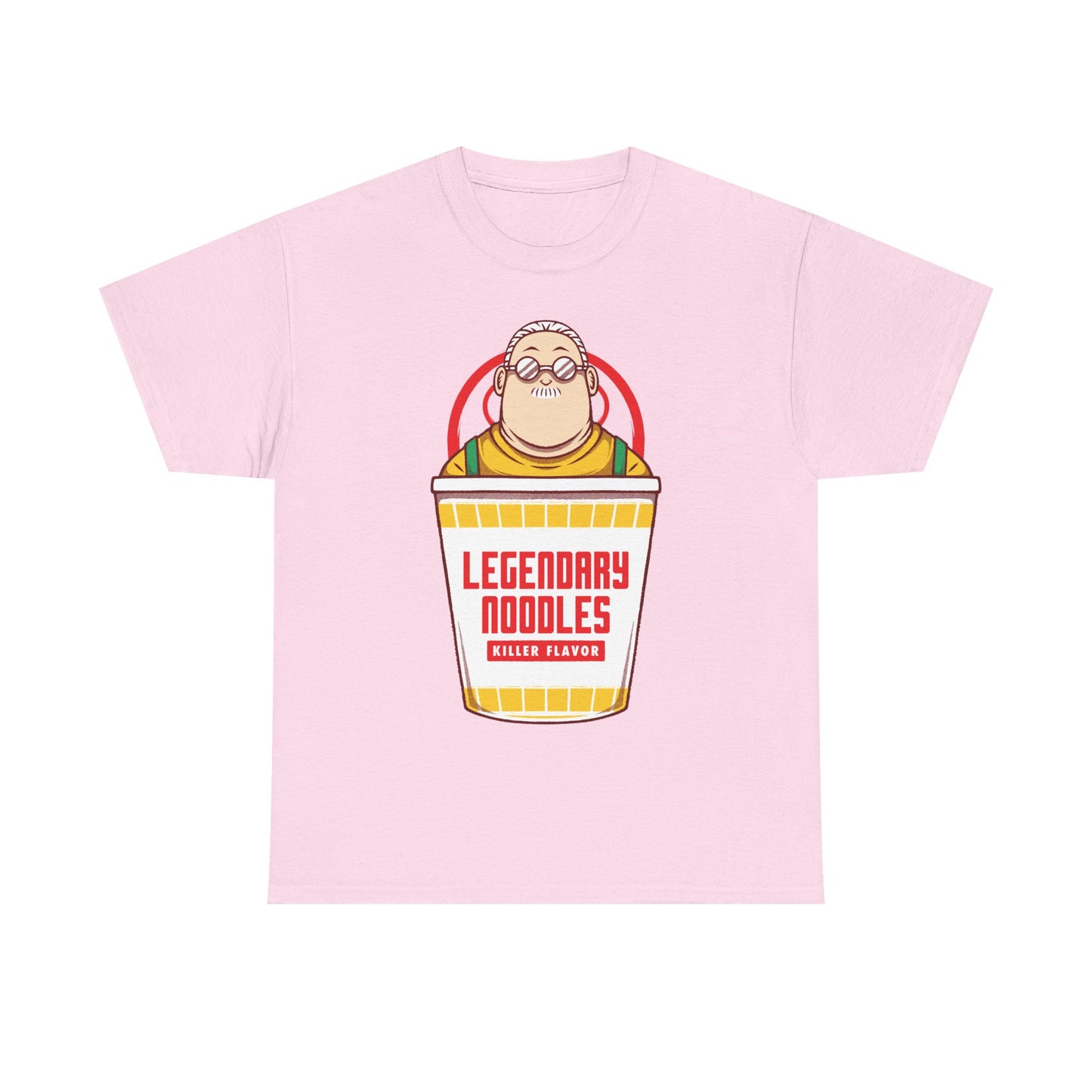 Taro Sakamoto Sakamoto Days instant noodles ramen t-shirt featuring the legendary hitman inside a Japanese noodle cup in funny foodie anime streetwear style.