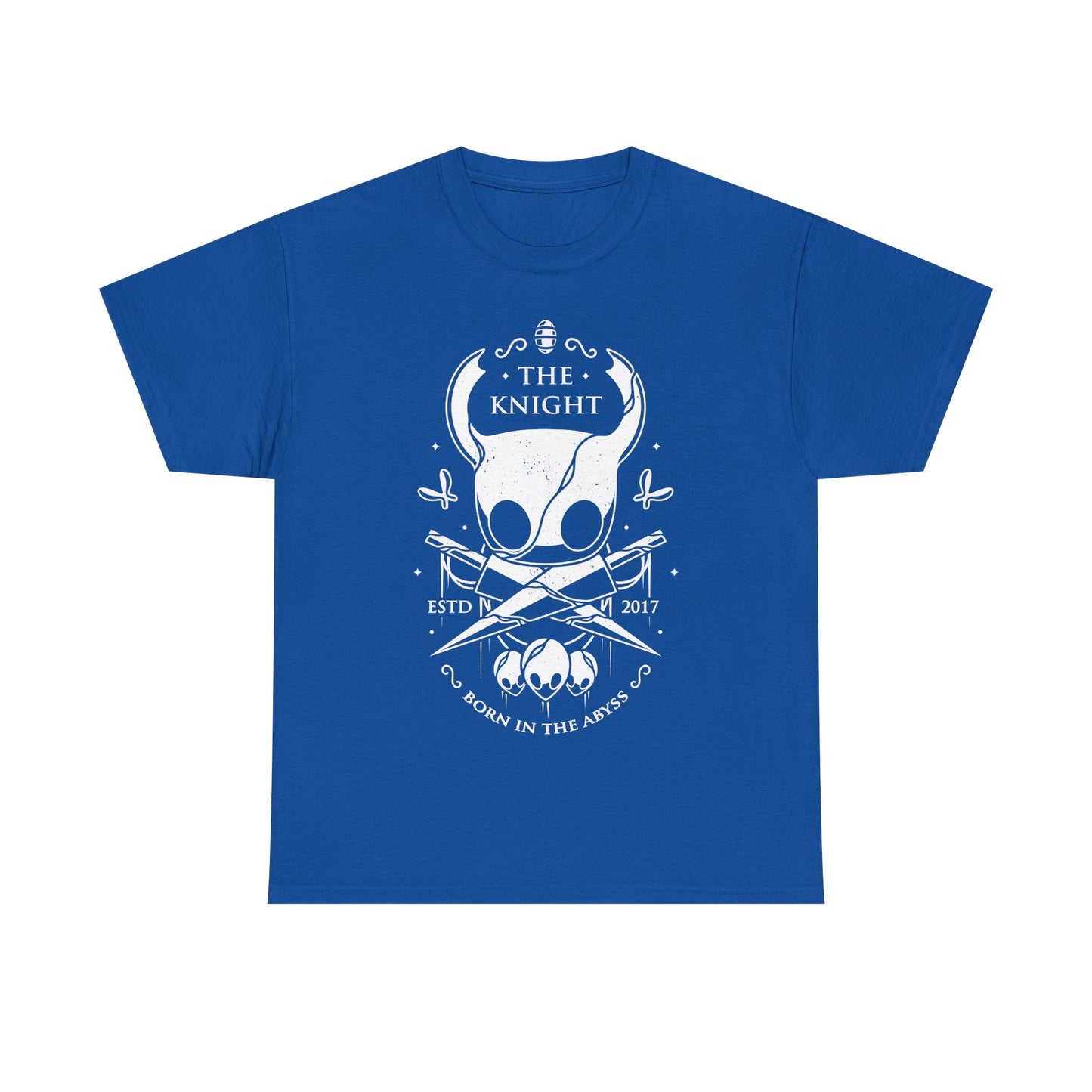 The Knight Hollow Knight t-shirt featuring the iconic Vessel from the indie metroidvania video game Hollow Knight. Atmospheric gamer apparel inspired by Hallownest, perfect for fans of The Knight, indie games, dark fantasy aesthetics, and Hollow Knight merch. Unisex video game shirt ideal as a gift for gamers and collectors. hollow knight merch, hollow knight the knight t-shirt, the knight hollow knight video game t-shirt, hollow knight exclusive merch, hollow knight silksong t-shirt