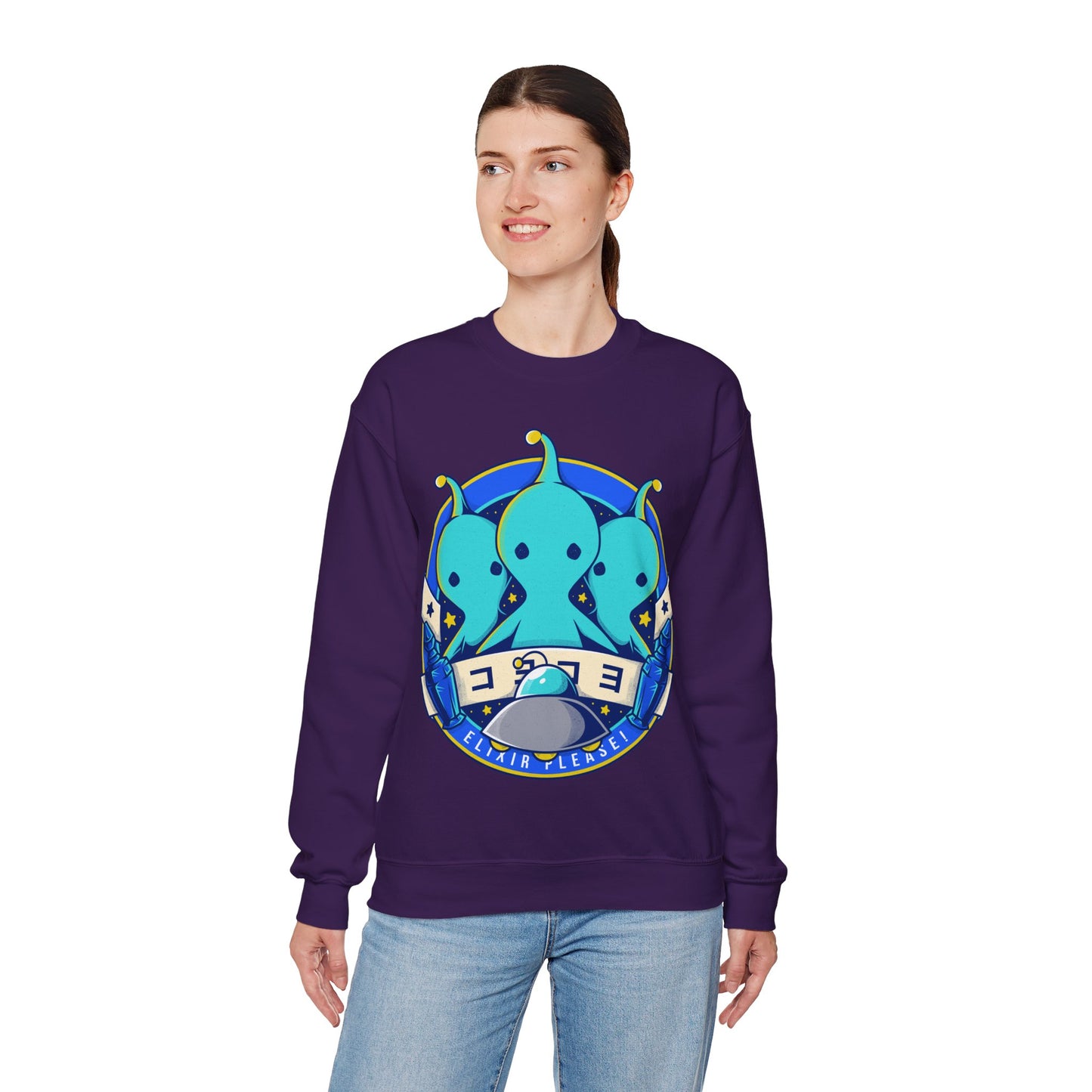 PuPu Elixir Please! FFVIII - FFXIV Games Unisex Crewneck Sweatshirt