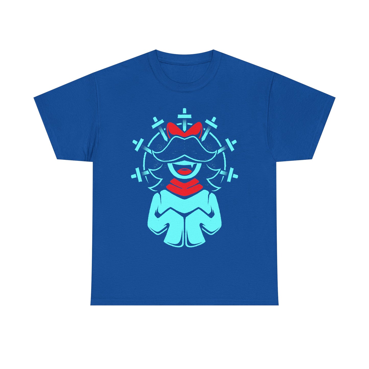 Aqua Patience SOUL t-shirt inspired by Deltarune Chapter 5 featuring one of the Seven Flowers in a vintage fantasy emblem design.