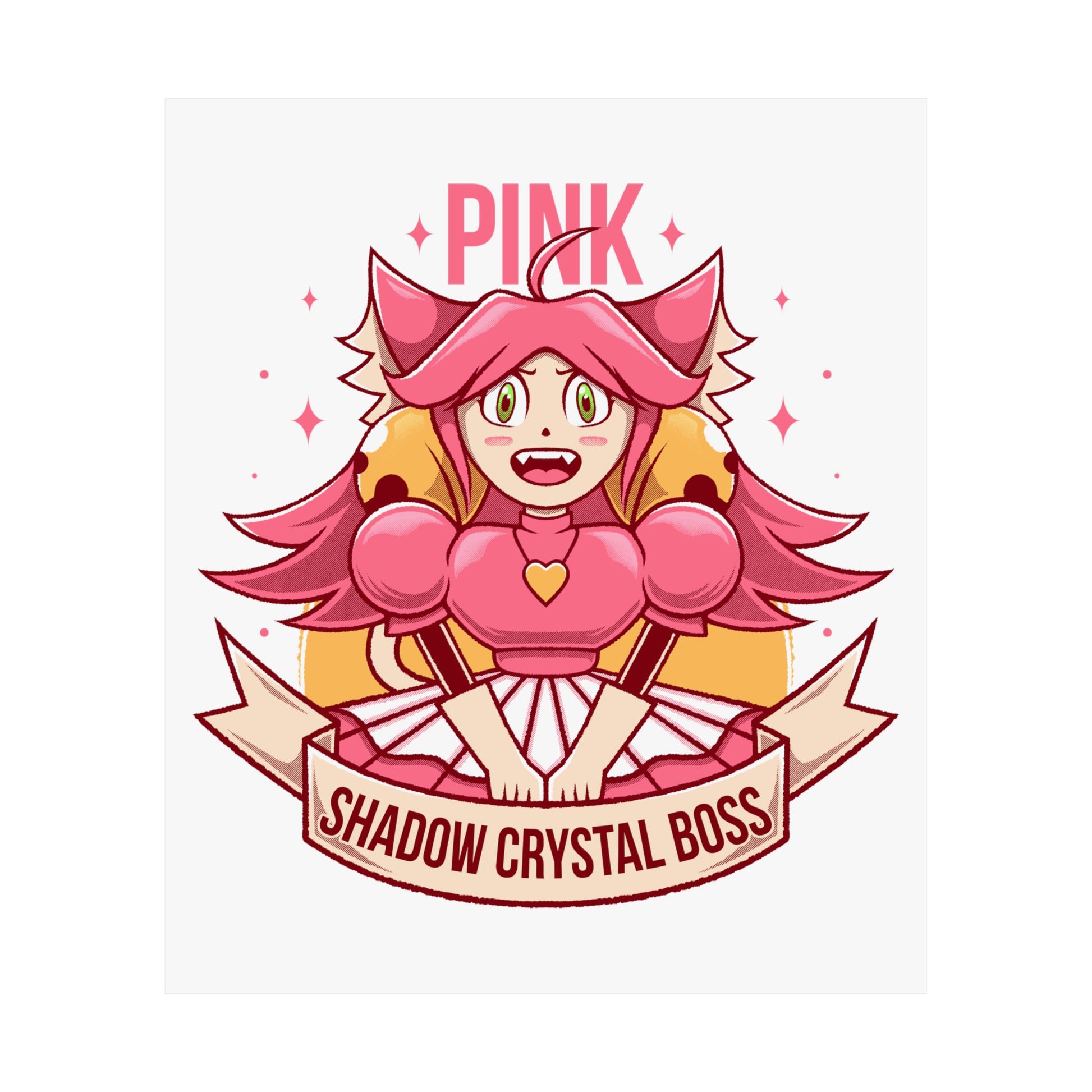 Deltarune Chapter 5 Pink (Mad Mew Mew) Shadow Crystal Secret Boss poster featuring original artwork printed on premium museum-grade matte paper.