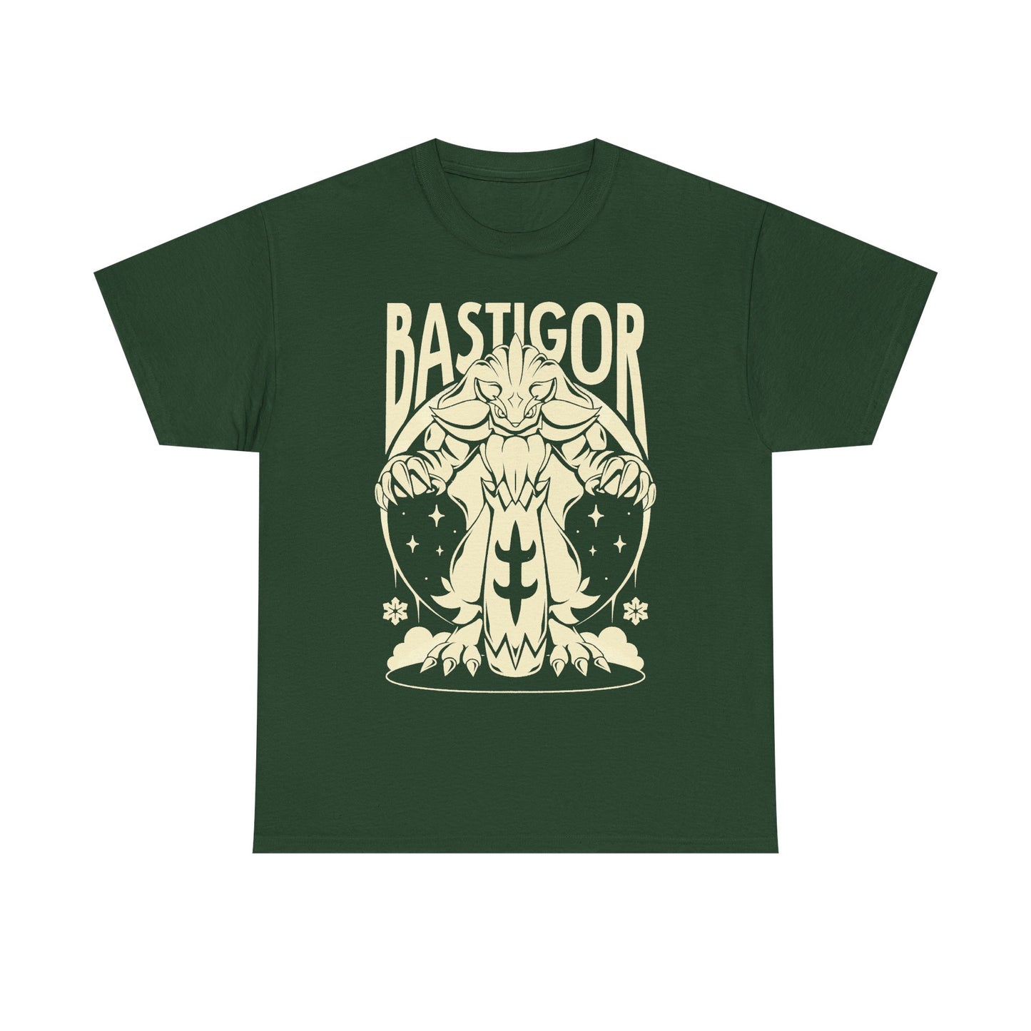 Palworld Bastigor King of Frostfang t-shirt featuring the massive Ice Pal with his frozen hammer and powerful Feybreak battle design.