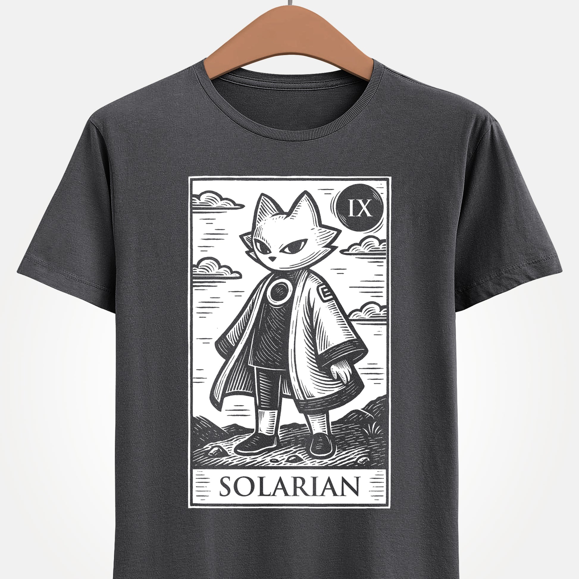 Gamer t-shirt inspired by Yi from Nine Sols indie video game in tarot card art style.

nine sols, 9 sols, nine sols t-shirt, nine sols yi t-shirt,yi, nine sols video game t-shirt, nine sols video game merch, nine sols yi solarian t-shirt, nine sols metroidvania video game t-shirt, solarian, yi tao alchemist nine sols tee, fangshi, gaming tarot card art t-shirt, nine sols metroidvania gamer t-shirt, indie game merch, nine sols metroidvania video game merchandising, video games merch, linocut art