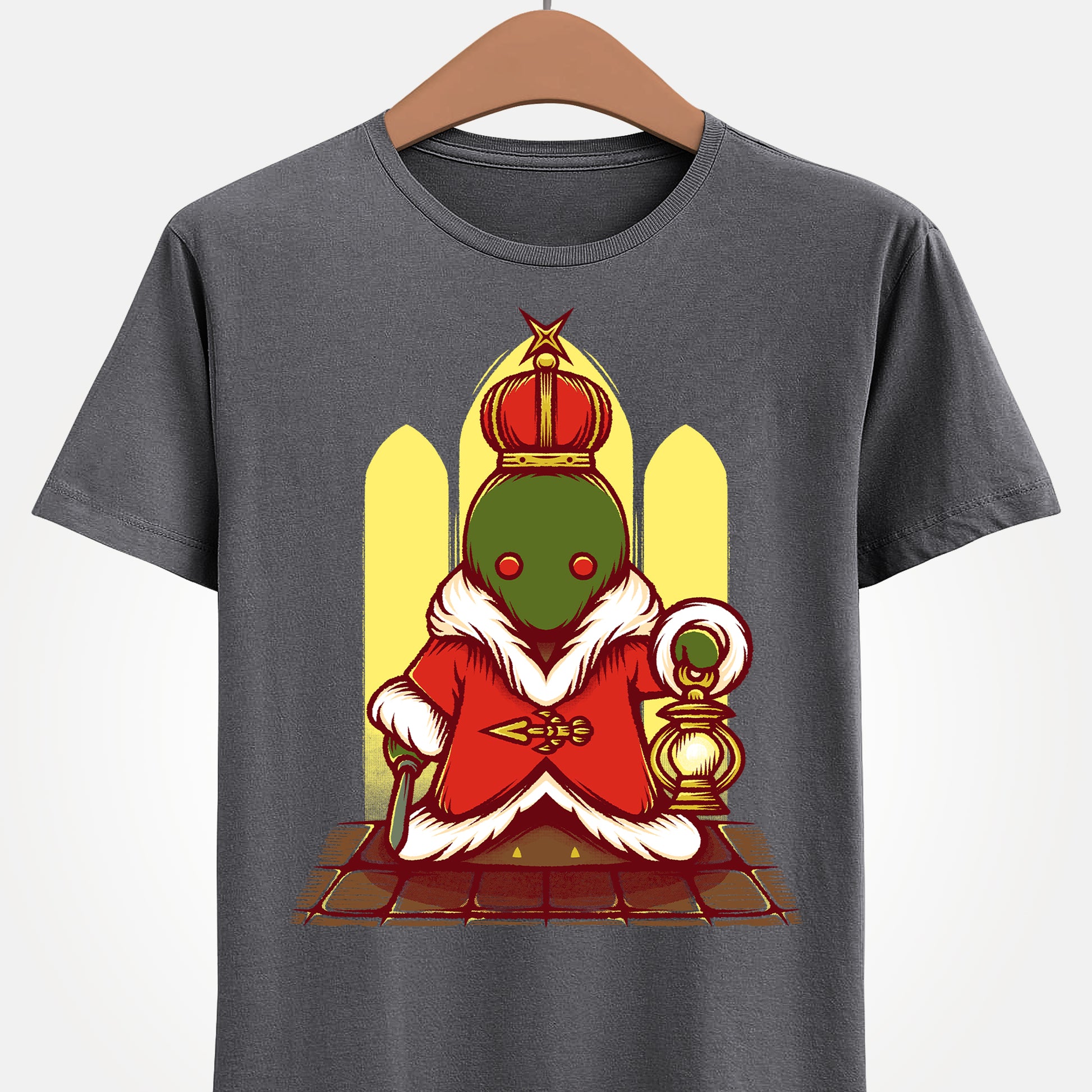 Tonberry King Final Fantasy XIV t-shirt featuring the Wanderer’s Palace dungeon final boss from FF14 MMORPG video game.