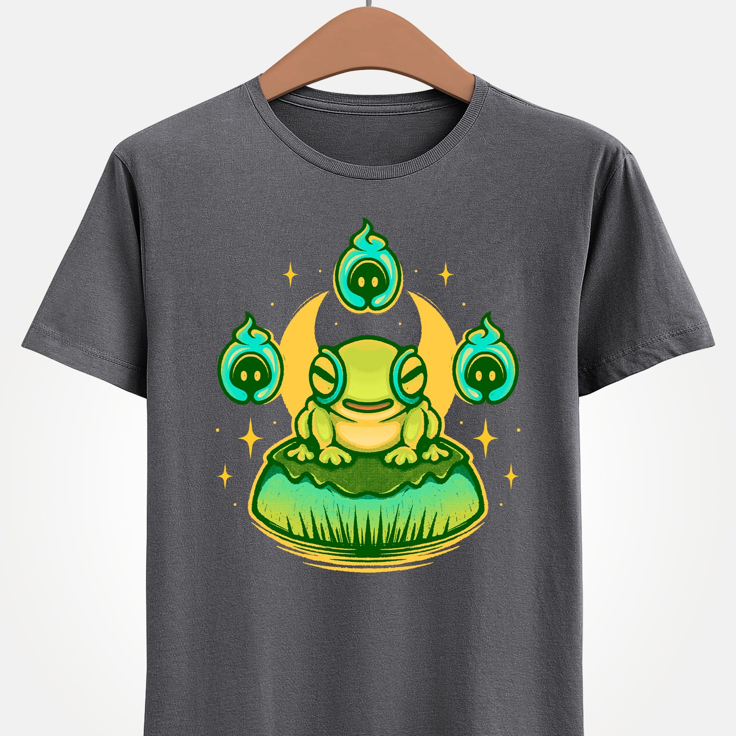 Hades II t-shirt featuring Frinos and the Shades from the indie roguelike game inspired by Greek mythology and dark fantasy design.