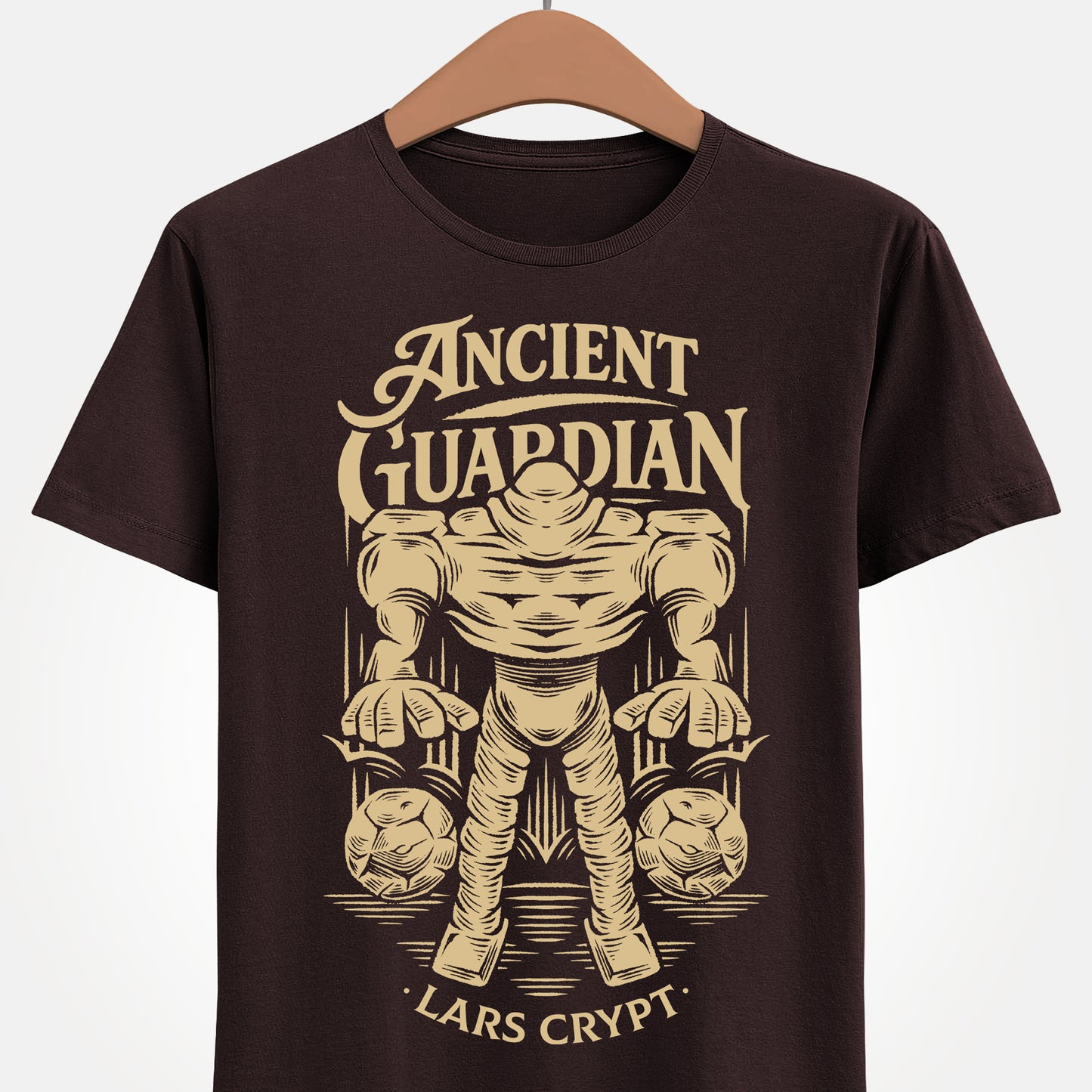 Ancient Guardian Alundra t-shirt featuring the iconic boss from the Lars Crypt dungeon in the classic action RPG Alundra. Retro gamer apparel inspired by dark fantasy dungeon design, perfect for fans of PlayStation RPGs, retrogaming, and cult classic video games. alundra t-shirt, alundra video game t-shirt, alundra video game merch, alundra action rpg video game merch, alundra ancient guardian boss t-shirt, alundra best rpg merch, alundra 2 merch, alundra retrogaming merch, alundra retrogamer t-shirt