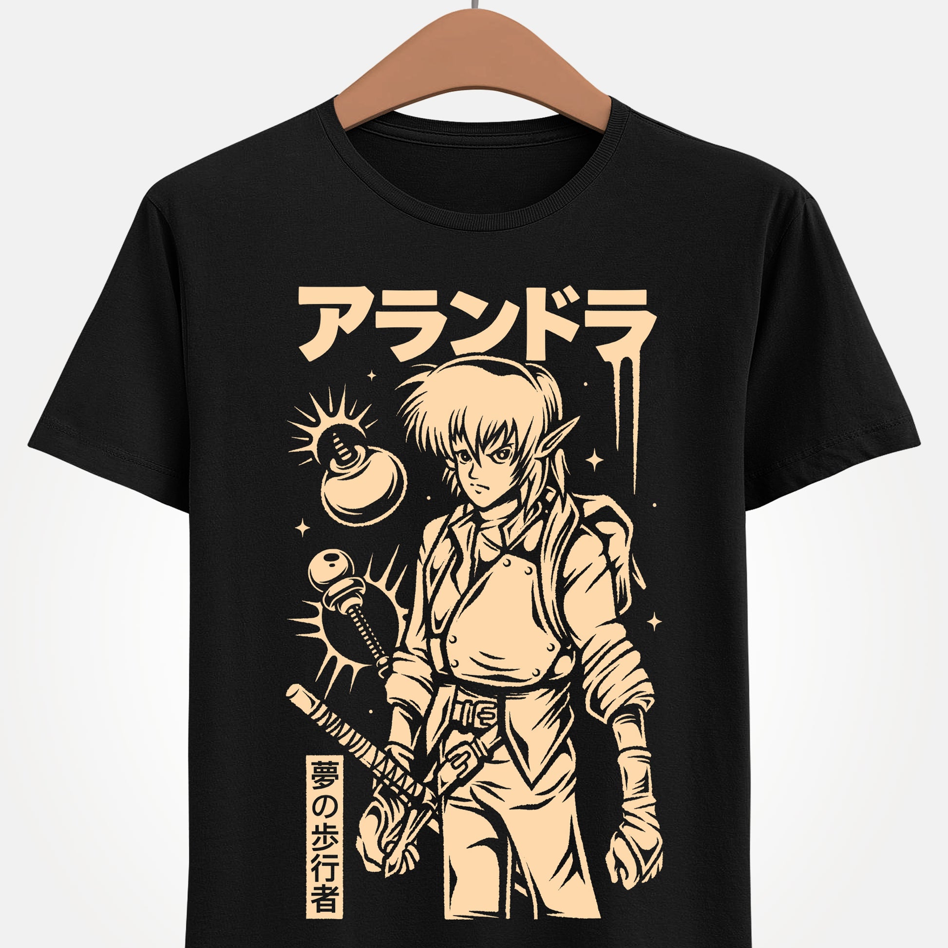 Alundra video game t-shirt inspired by the classic PlayStation action RPG. Retro gaming apparel featuring an original fan art design based on the world of Alundra, perfect for fans of dungeon crawler games, classic RPGs, and nostalgic 90s video game aesthetics. alundra video game merch, alundra action rpg video game merch, alundra the dreamwalker t-shirt, alundra ps1 video game t-shirt, alundra retrogaming tee, alundra classic ps1 video game merch, alundra 2 merch, alundra 2 t-shirt, ps1 games