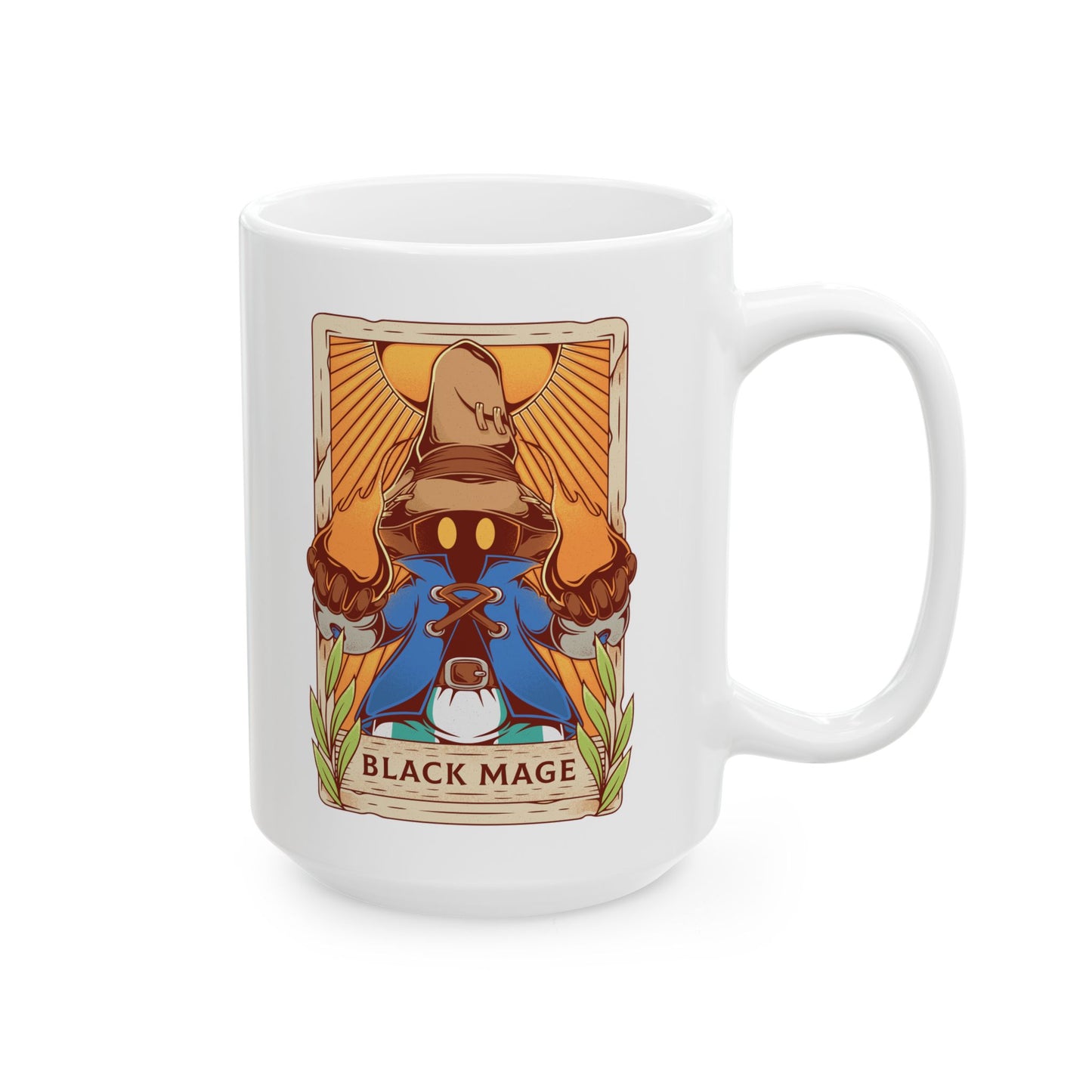 Black Mage Tarot Card Ceramic Coffee Mugs, 11oz, 15oz