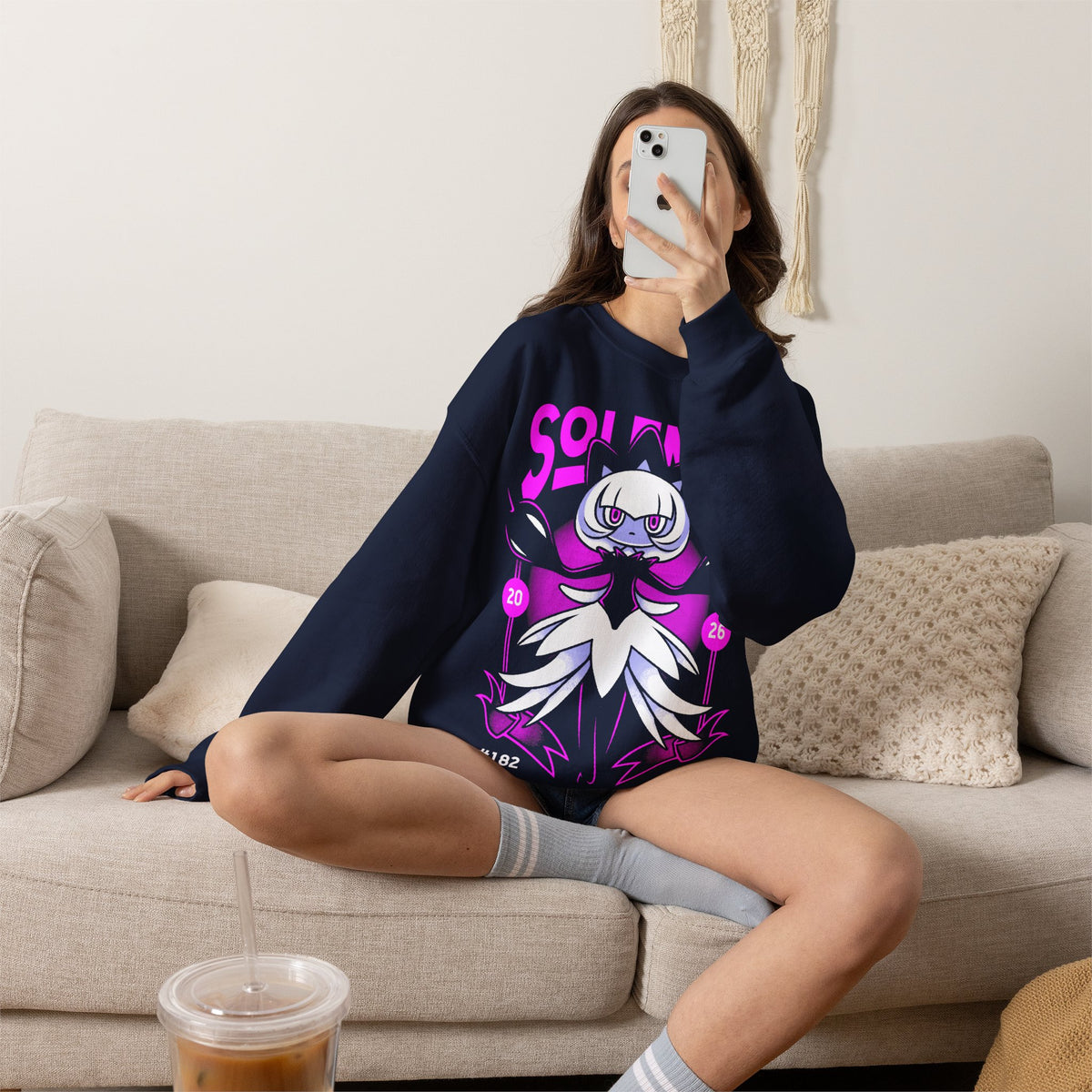 Palworld Solenne Untainted Maiden Dark Pal Unisex Crewneck Sweatshirt