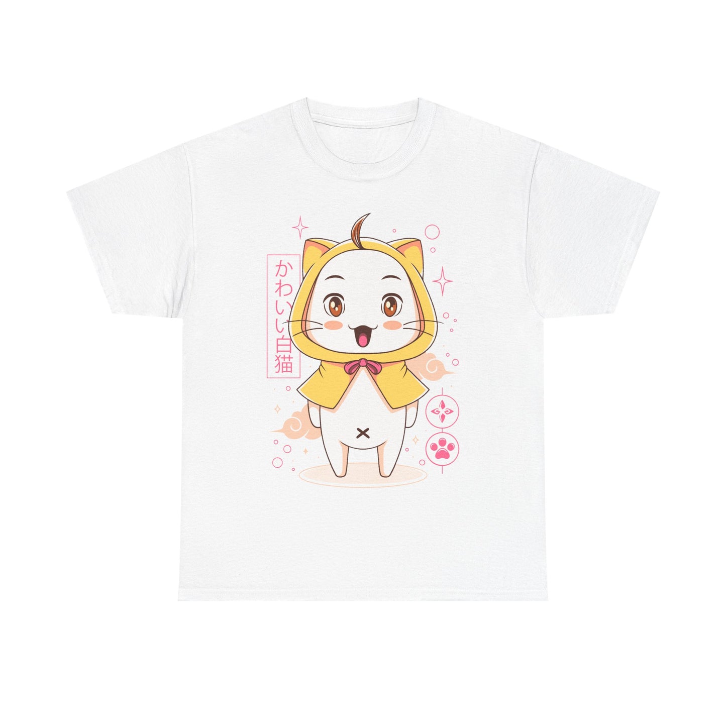 White Cat with Yellow Cape Unisex T-shirt