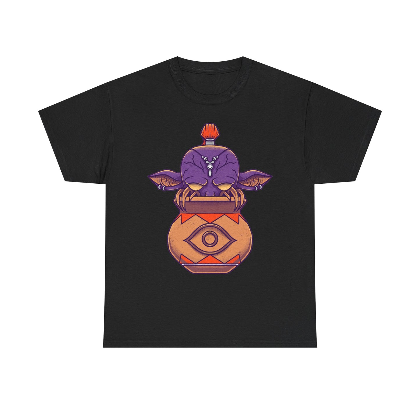 Final Fantasy XIV Magic Pot t-shirt featuring the iconic pot creature and Gimme an Elixir reference inspired by the recurring Final Fantasy enemy.