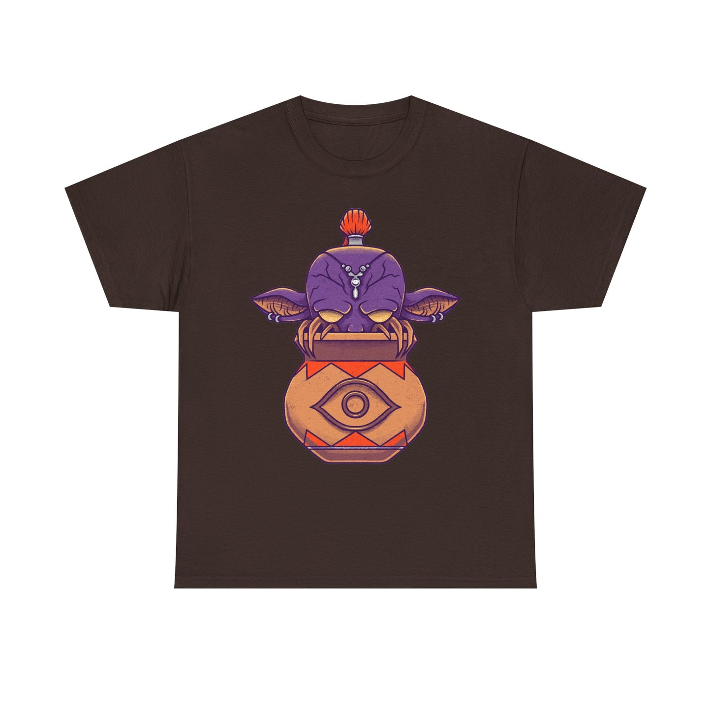 Final Fantasy XIV Magic Pot t-shirt featuring the iconic pot creature and Gimme an Elixir reference inspired by the recurring Final Fantasy enemy.