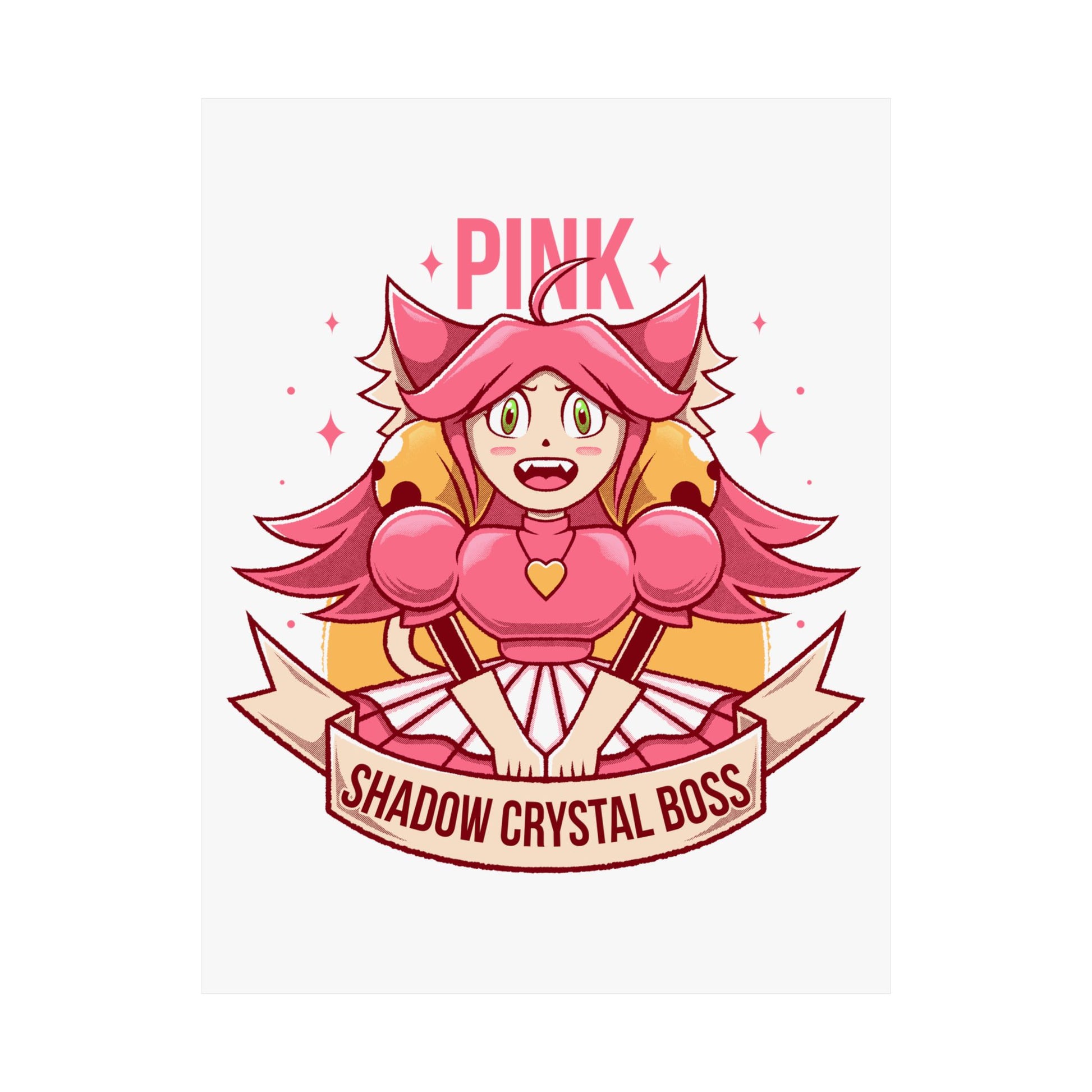 Deltarune Chapter 5 Pink (Mad Mew Mew) Shadow Crystal Secret Boss poster featuring original artwork printed on premium museum-grade matte paper.