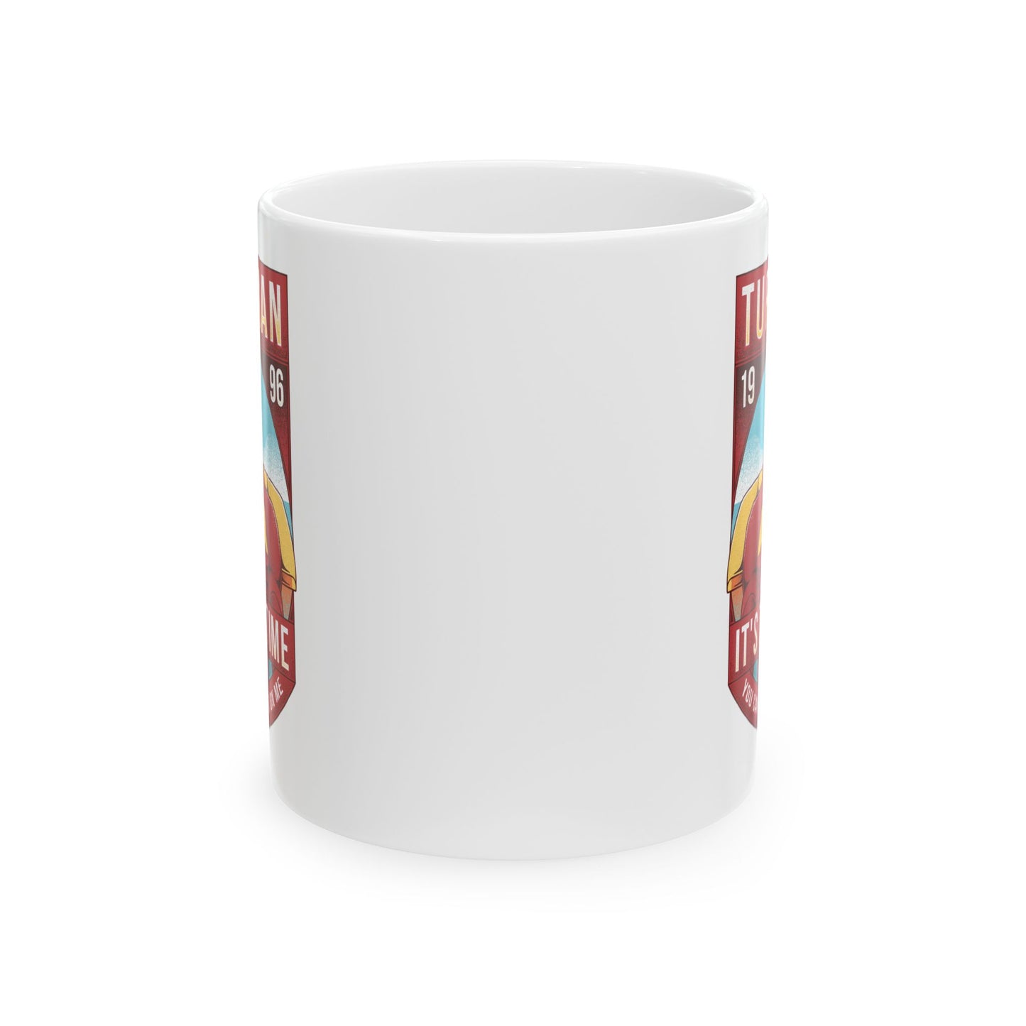 High-quality ceramic mug featuring Turbo Man from the 90s Christmas movie Jingle All the Way. The design captures the iconic superhero parody style, perfect for nostalgic fans, movie collectors, and lovers of retro holiday films. Ideal as a festive gift, this durable mug works for coffee, tea, or display. Bright colors and detailed artwork make it a must-have for anyone who loves Turbo Man and classic Christmas comedies.