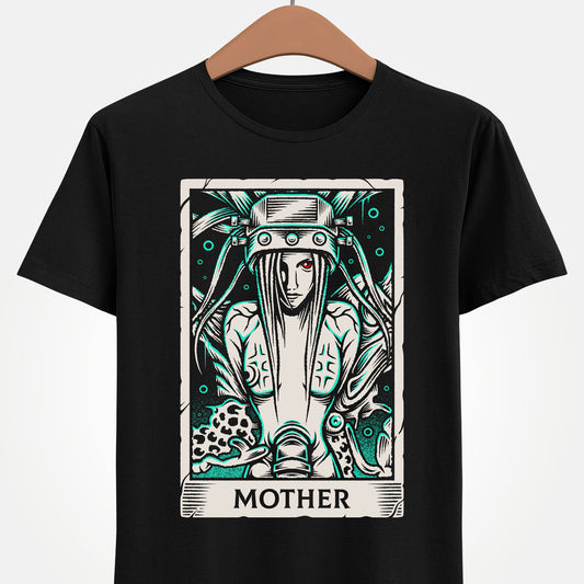 Jenova Final Fantasy VII tarot card shirt featuring the iconic FF7 villain in a dark fantasy gothic tarot illustration inspired by FFVII RPG video game. This t-shirt is perfect for true fans of Jenova, Sephiroth and Cloud Strife.