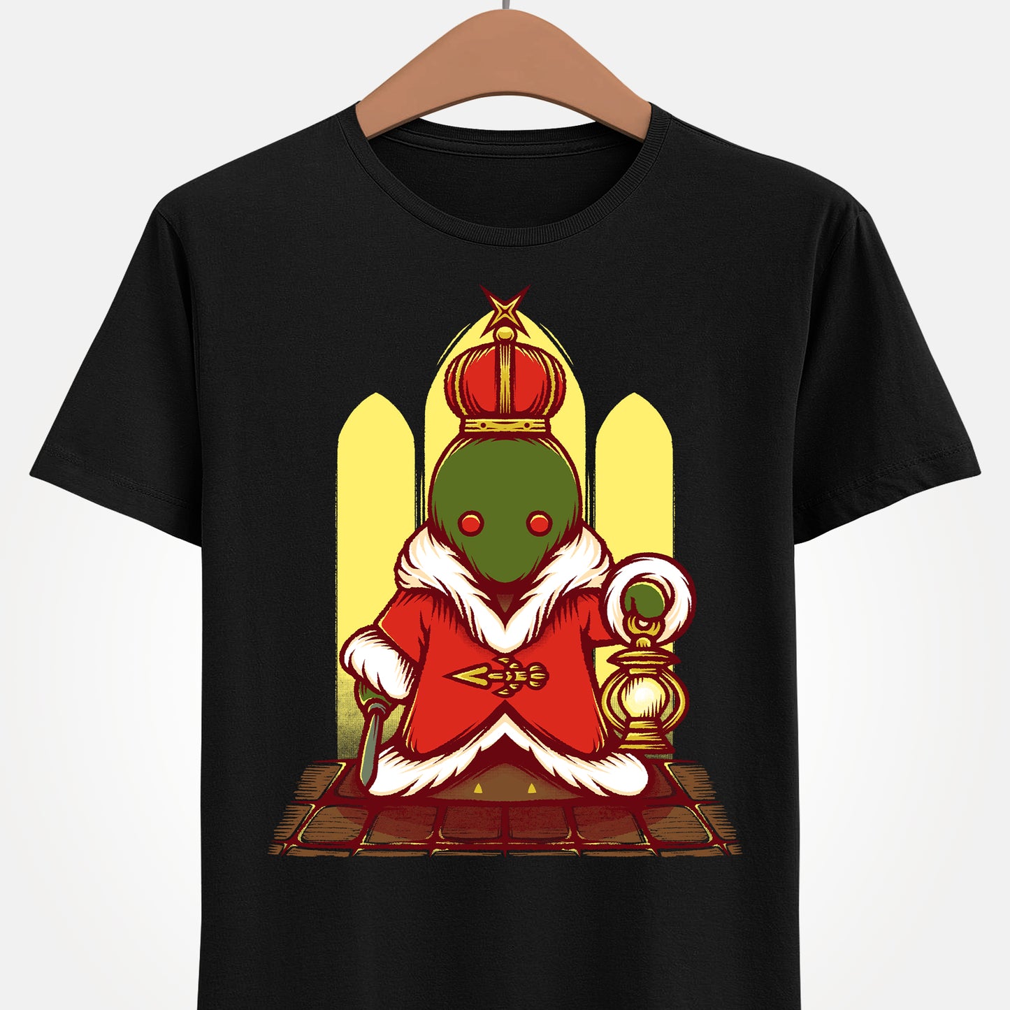 Tonberry King Final Fantasy XIV t-shirt featuring the Wanderer’s Palace dungeon final boss from FF14 MMORPG video game.