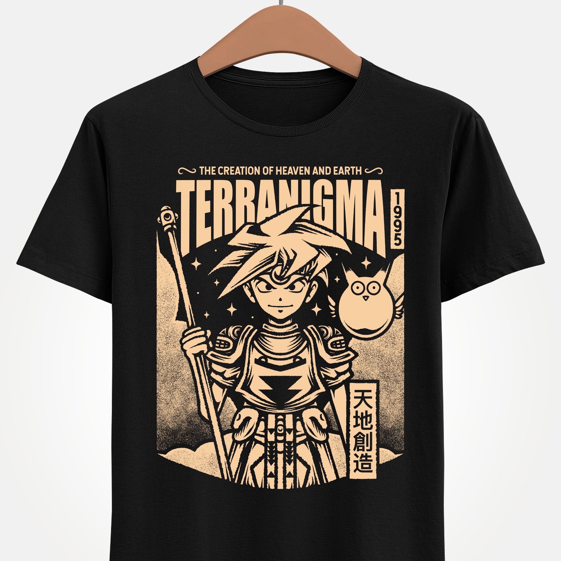 Gamer t-shirt inspired by Ark and Yomi from Terranigma video game from quintet trilogy which included Soul Blazer, Illusion of Gaia (Illusion of Time) and Terranigma action RPG video games.