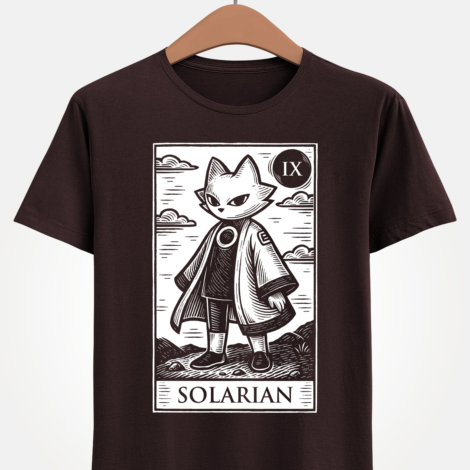 Gamer t-shirt inspired by Yi from Nine Sols indie video game in tarot card art style.

nine sols, 9 sols, nine sols t-shirt, nine sols yi t-shirt,yi, nine sols video game t-shirt, nine sols video game merch, nine sols yi solarian t-shirt, nine sols metroidvania video game t-shirt, solarian, yi tao alchemist nine sols tee, fangshi, gaming tarot card art t-shirt, nine sols metroidvania gamer t-shirt, indie game merch, nine sols metroidvania video game merchandising, video games merch, linocut art