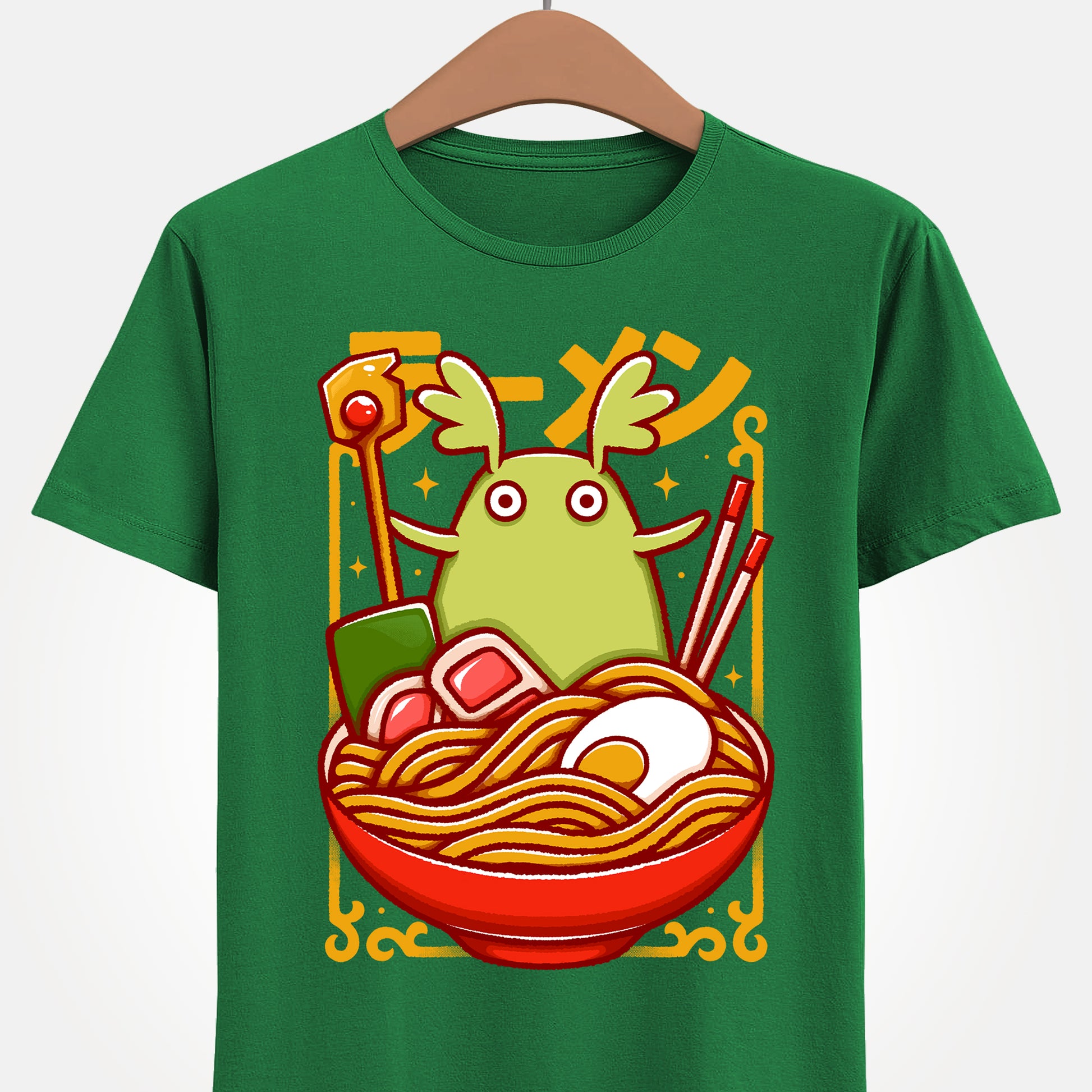 Toko Spirit of the Forest ramen t-shirt inspired by Ni no Kuni: Wrath of the White Witch, the beloved fantasy JRPG. Featuring Toko inside a ramen bowl in a cute Japanese art style, this unisex gamer shirt blends magical creature aesthetics with cozy anime vibes. Perfect JRPG merch for fans of Ni no Kuni, fantasy RPG video games, and whimsical character-driven adventures.
