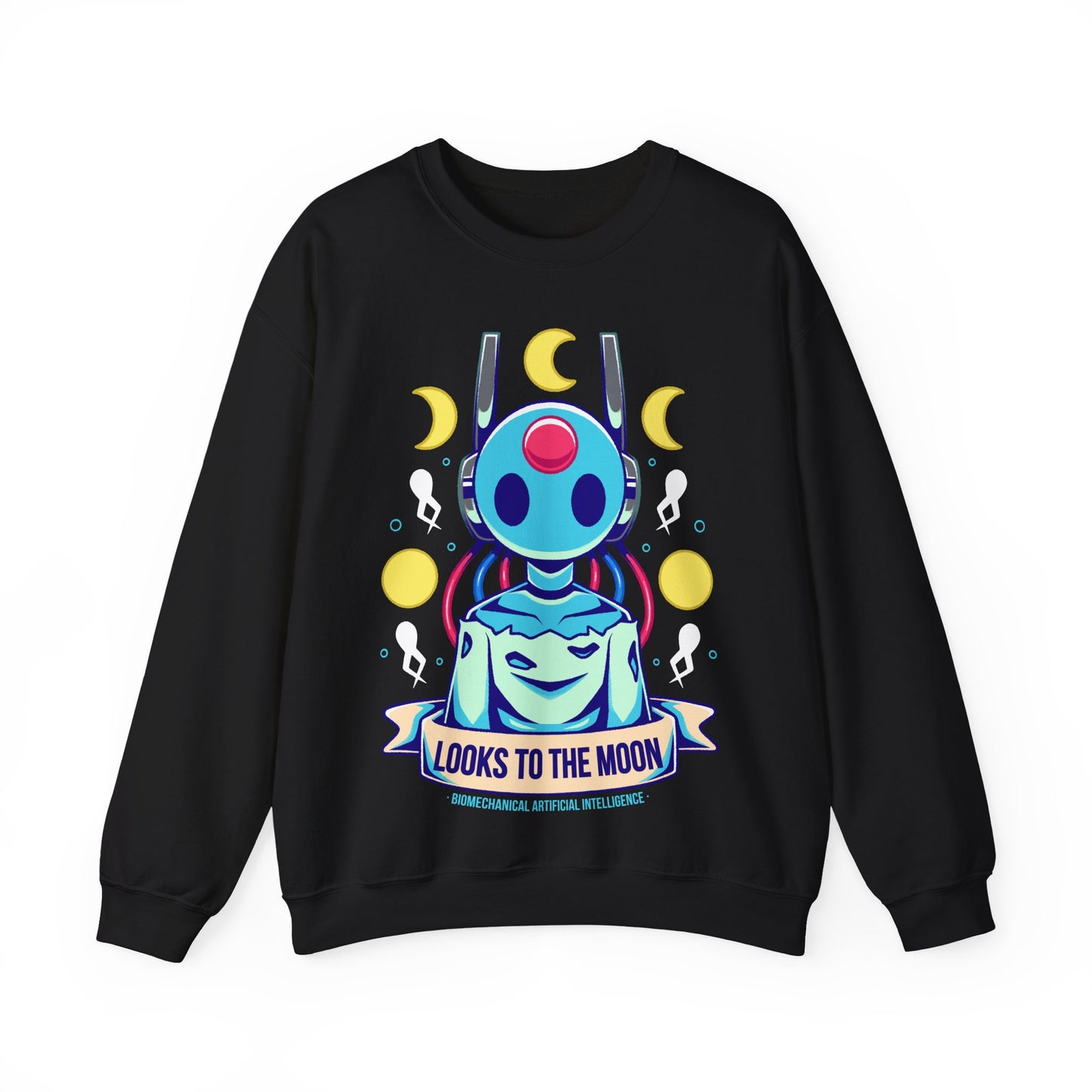 Cute Slugcat crewneck sweatshirt inspired by the Rain World video game, featuring a soft kawaii creature design and cozy pastel aesthetic. Unisex indie game apparel perfect for fans of Slugcats, Downpour DLC, Five Pebbles, Looks to the Moon, and the Rain World universe. High-quality DTG print, comfy fit, and ideal gift for gamers, indie game lovers, and fans of atmospheric sci-fi creature designs. rain world merch, rain world looks to the moon crewneck sweatshirt, rain world looks to the moon fanart hoodie