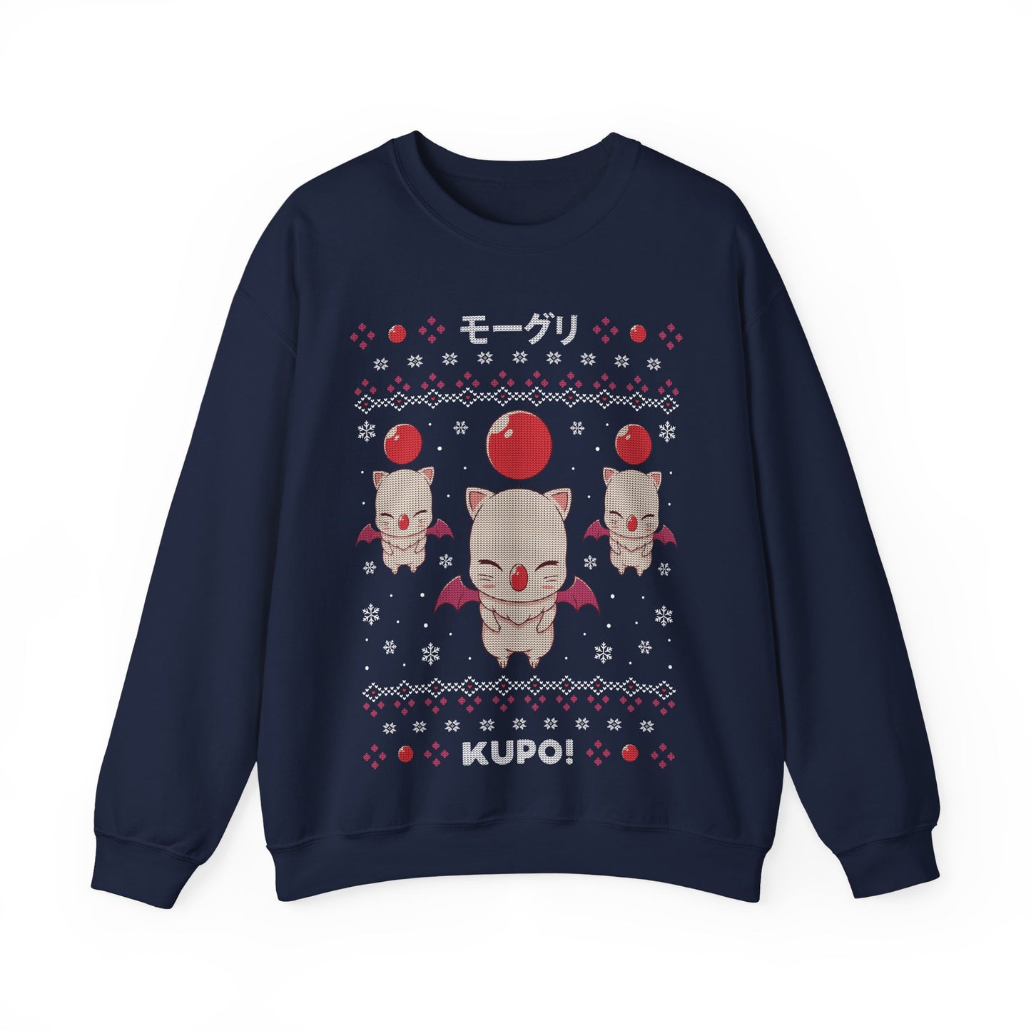 Gamer xmas crewneck sweatshirt inspired by cute moogle, moguri, mōguri, kupo creatures from final fantasy video game series in ugly christmas sweater art style.

final fantasy moogle xmas sweater, final fantasy merch, final fantasy video games christmas merch, final fantasy xmas merch, final fantasy crewneck sweater, final fantasy xiv merch, final fantasy vii merch, gaming crewneck sweatshirt, gamer sweatshirt, cute kawaii gaming sweatshirt, final fantasy video games gift, gamer xmas gift, xmas