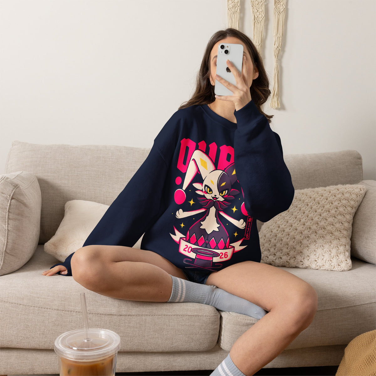 Palworld 1.0 Dupin Fire Pal sweatshirt inspired by the trickster character