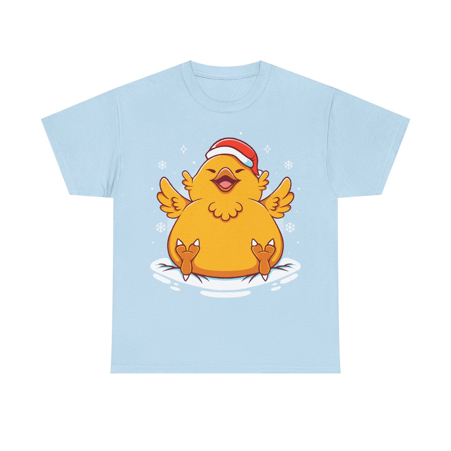 Gamer t-shirt inspired by fat chocobo from Final Fantasy series sitting adorably in the snow while wearing a Santa hat in cute kawaii art style. Perfect shirt for Final Fantasy video games Fans (Final Fantasy VII, Final Fantasy VII Rebirth, Final Final Fantasy XIV, FFXIV, FF14, FFVII, Final Fantasy VIII, Final Fantasy IX) and christmas cozy holiday vibes.

final fantasy christmas t-shirt, final fantasy xmas t-shirt, final fantasy fat chocobo christmas t-shirt, final fantasy fat chocobo xmas tee