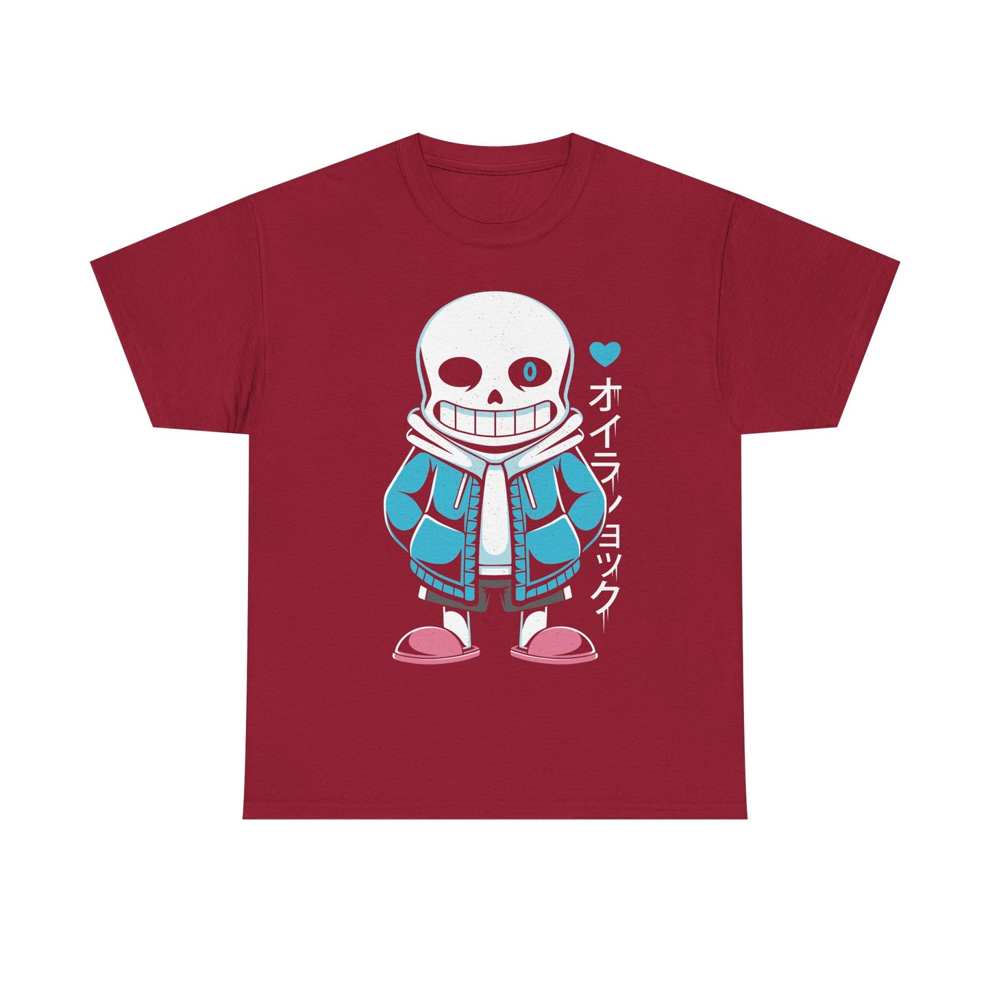 Image of a Sans “Lazy Bones” T-shirt inspired by the indie game Undertale. The design features Sans in a humorous lazy pose, referencing his iconic skeleton character and meme personality. Printed in a bold, cartoon style, this tee is perfect for Undertale fans, gamers, meme lovers and indie game collectors. Ideal gamer apparel for those who enjoy funny gaming shirts, geek fashion and unique Undertale fan art merchandise. sans undertale indie game shirt, sans undertale video game merch, sans undertale tee