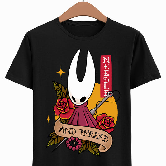 Gamer t-shirt inspired by Hornet from Hollow Knight Silksong metroidvania video game in tattoo art style.

hollow knight, hollow knight silksong, hollow knight silksong hornet t-shirt, hollow knight silksong merch, hollow knight silksong t-shirt, hollow knight silksong hornet tee, hollow knight hornet and lace t-shirt, hollow knight silksong indie game merch, hollow knight silksong hornet shirt, hollow knight tattoo art t-shirt, hollow knight silksong hornet tattoo t-shirt, hollow knight tattoo