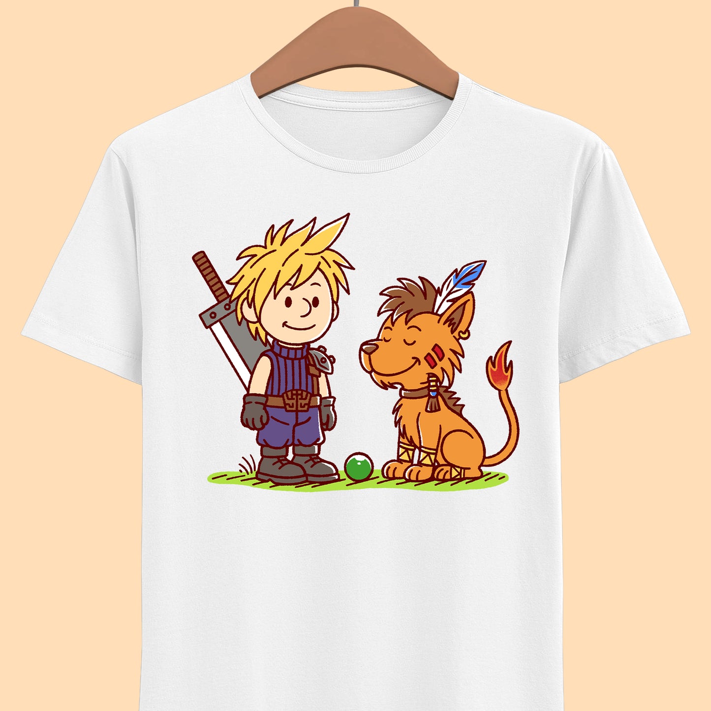 Gamer t-shirt design inspired by Cloud Strife & Red XIII (Nanaki) from Final Fantasy VII (FFVII - FF7) rpg video game.

final fantasy t-shirt, final fantasy vii cloud strife t-shirt, final fantasy 7 cloud red xiii t-shirt, ffvii cloud strife t-shirt, ffvii nanaki t-shirt, final fantasy vii red xiii t-shirt, final fantasy chocobo t-shirt , final fantasy vii tifa lockhart t-shirt, ffvii barret wallace t-shirt, final fantasy vii rebirth merch, final fantasy vii rebirth cloud t-shirt, ffvii merch
