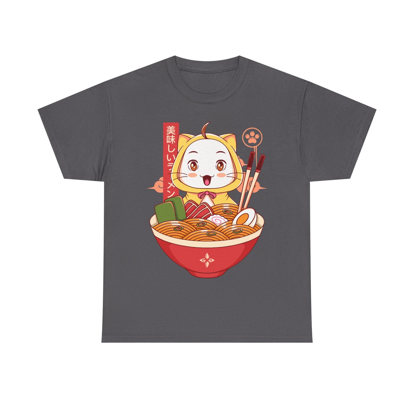 Cute White Cat Ramen Unisex T-shirt