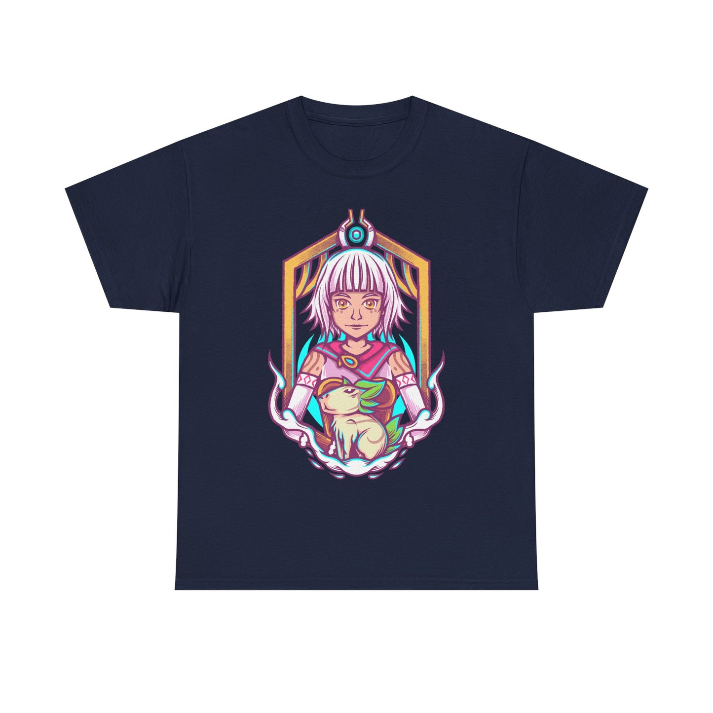 Juno and Cabbage Alabaster Dawn t-shirt inspired by the indie action RPG video game from the creators of CrossCode.