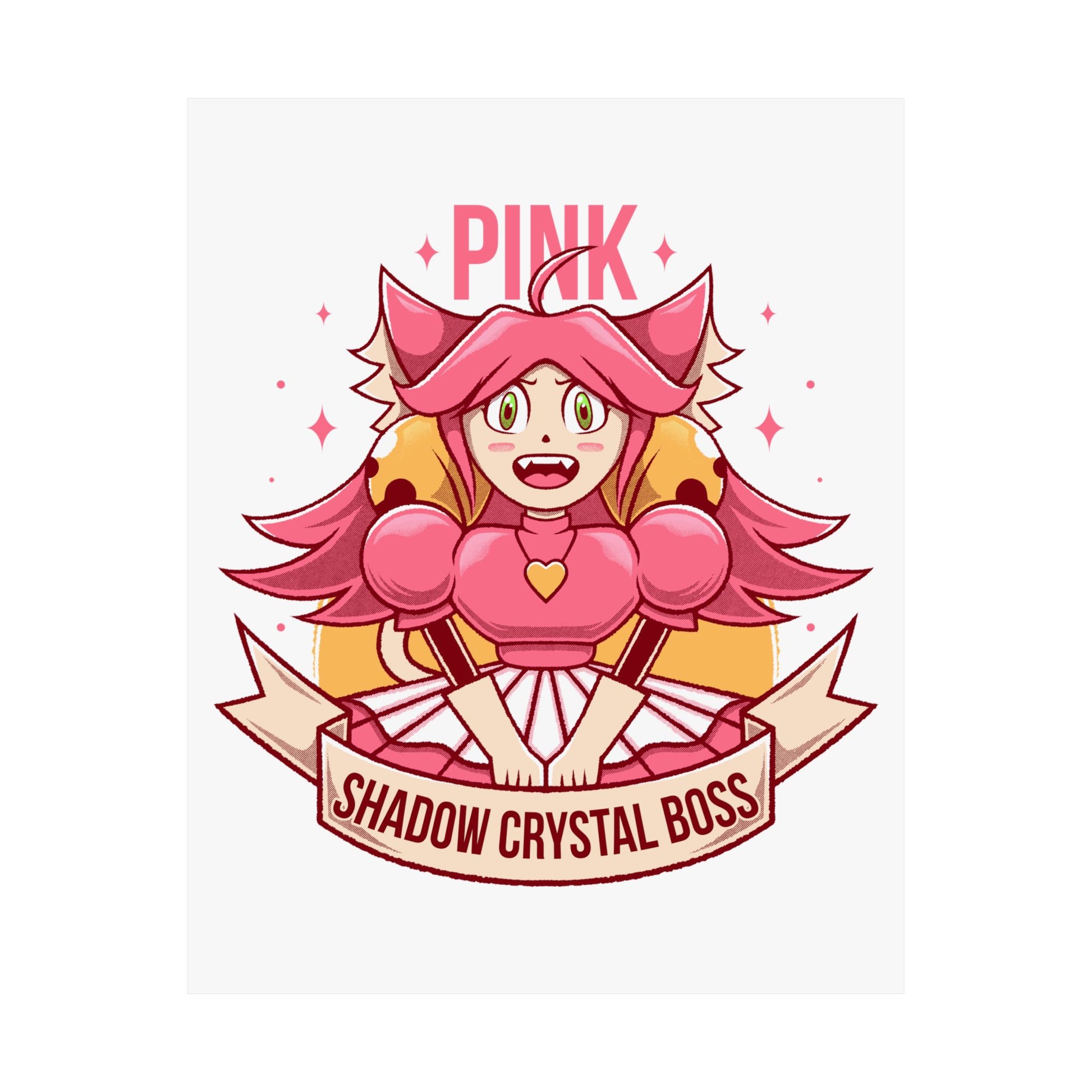 Deltarune Chapter 5 Pink (Mad Mew Mew) Shadow Crystal Secret Boss poster featuring original artwork printed on premium museum-grade matte paper.