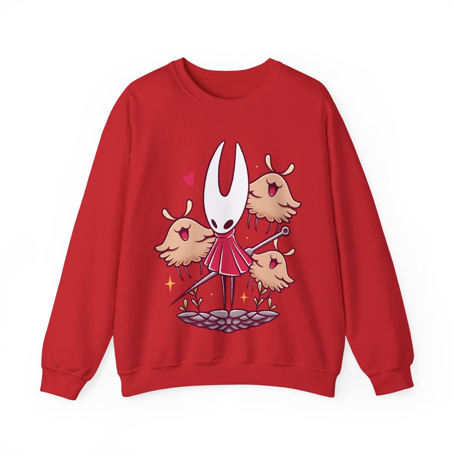 High-quality crewneck sweatshirt inspired by Hollow Knight: Silksong, featuring Hornet and the world of Pharloom in a cute watercolor art style. Perfect for indie game fans and collectors, this soft unisex apparel blends comfort and artistry. A must-have for gamers who love metroidvania adventures, cozy gaming fashion, and the beautiful aesthetic of Silksong and Hollow Knight designs. hollow knight silksong merch, hollow knight silksong hoodie, hollow knight silksong hornet crewneck sweatshirt