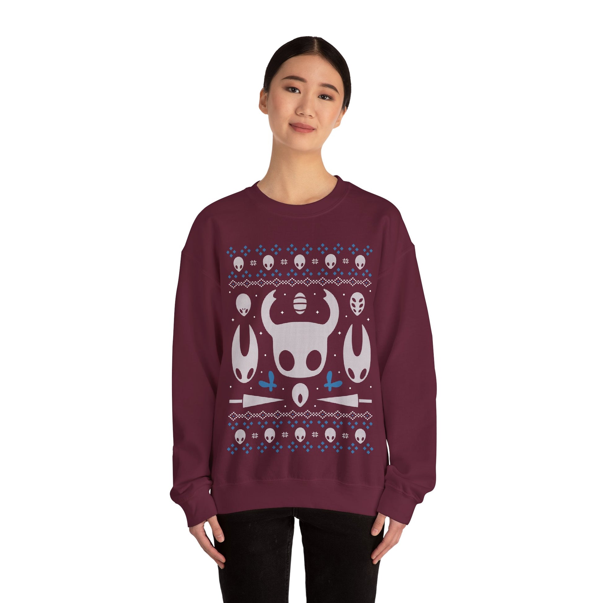 Gamer crewneck sweatshirt inspired by The Knight character from Hollow Knight metroidvania indie game in ugly christmas sweater art style.

hollow knight silksong xmas sweater, hollow knight silksong merch, hollow knight video games christmas merch, hollow knight silksong xmas merch, hollow knight silksong crewneck sweater, hollow knight silksong merch, hollow knight silksong merch, gaming crewneck sweatshirt, gamer sweatshirt, hollow knight gaming sweatshirt, hollow knight the knight merch