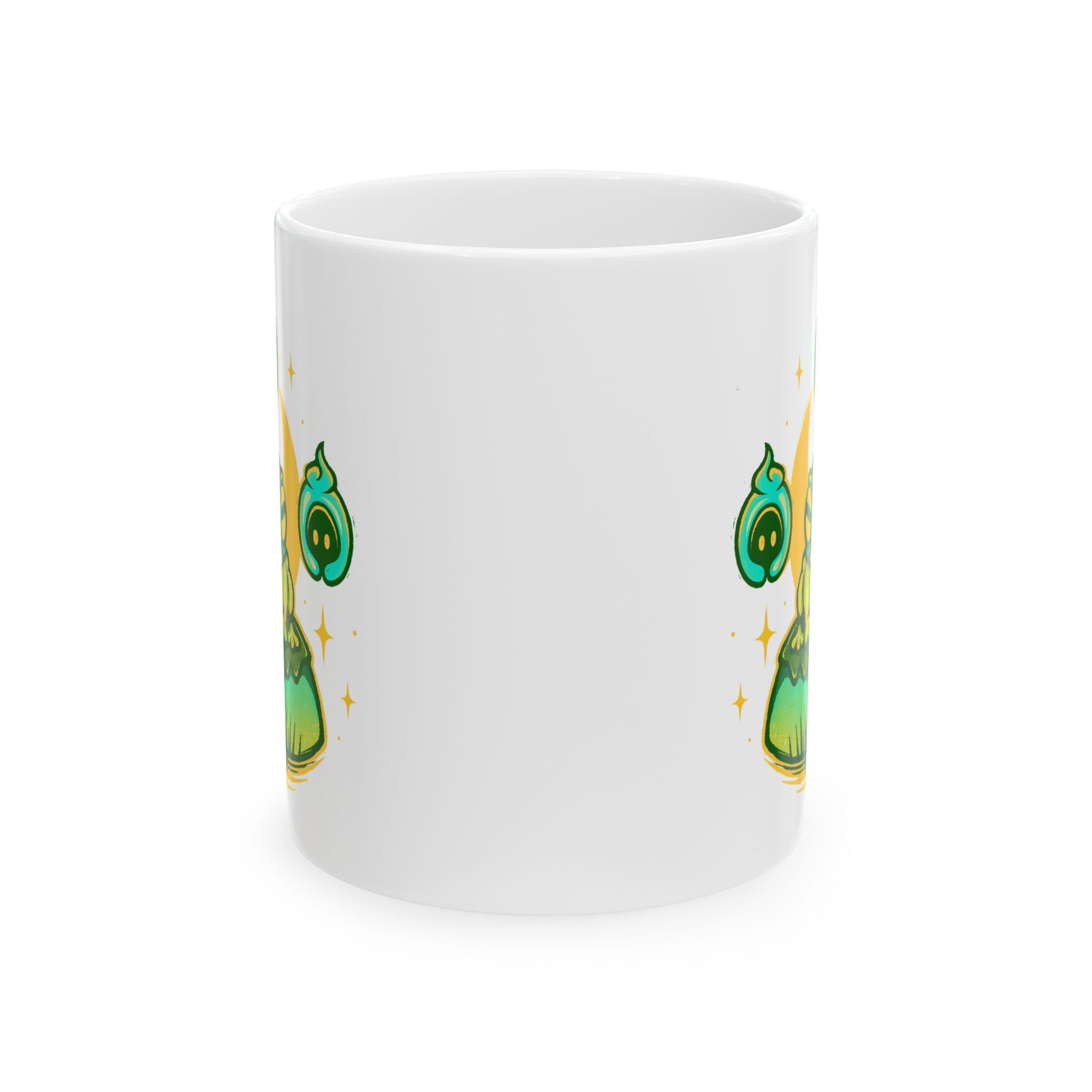 Hades II mug featuring Frinos and the Shades from the indie roguelike game with a dark fantasy Greek mythology inspired design.