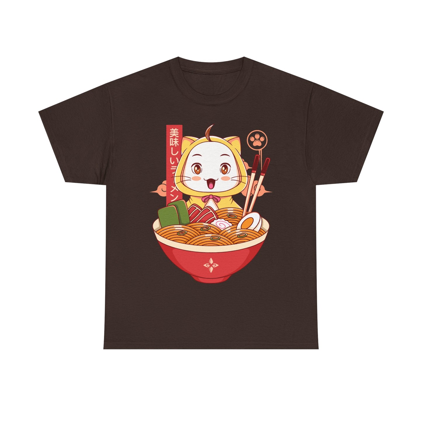 Cute White Cat Ramen Unisex T-shirt