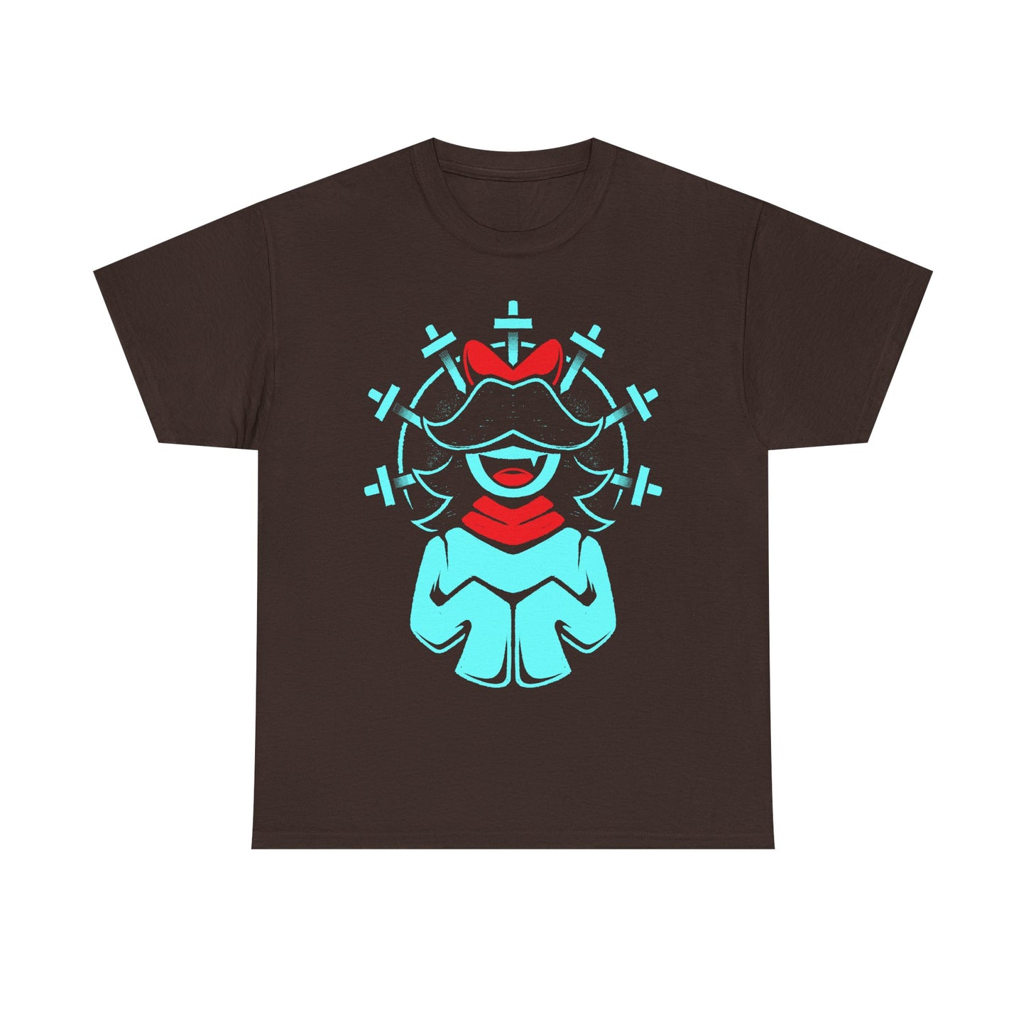 Aqua Patience SOUL t-shirt inspired by Deltarune Chapter 5 featuring one of the Seven Flowers in a vintage fantasy emblem design.