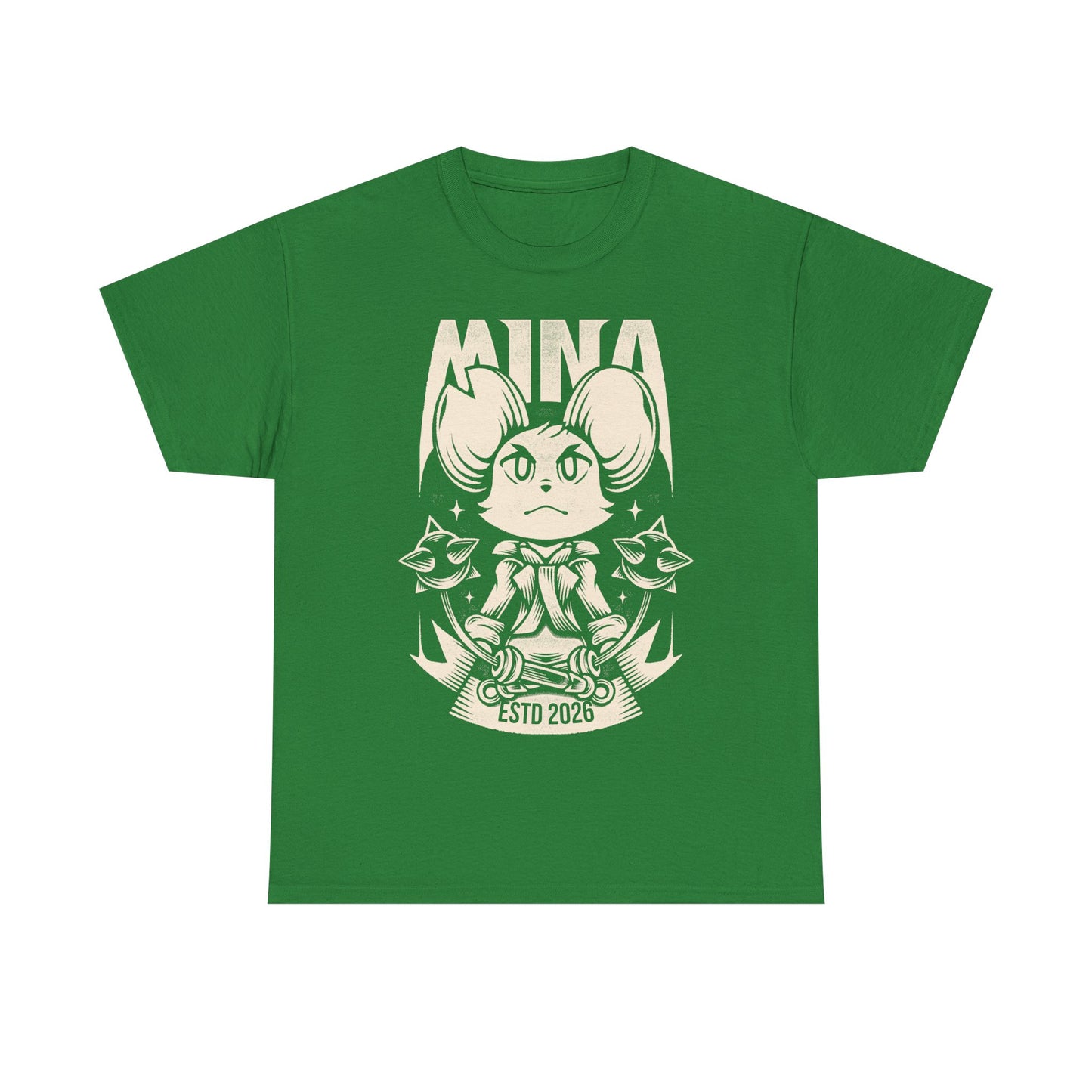 Mina the Hollower t-shirt featuring Mina wielding the Nightstar Whip in a gothic pixel art indie action RPG inspired design set in Tenebrous Isle.