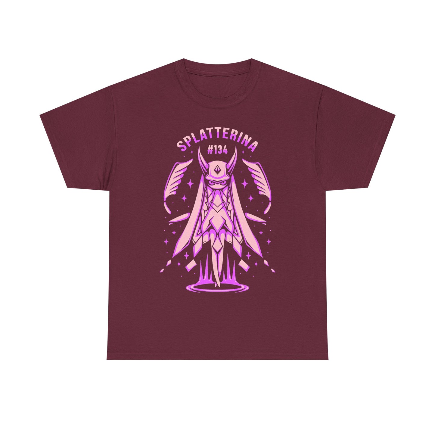 Palworld Splatterina Crimson Butcher t-shirt featuring the Dark Pal and her distinctive red, black and white yandere inspired character design.