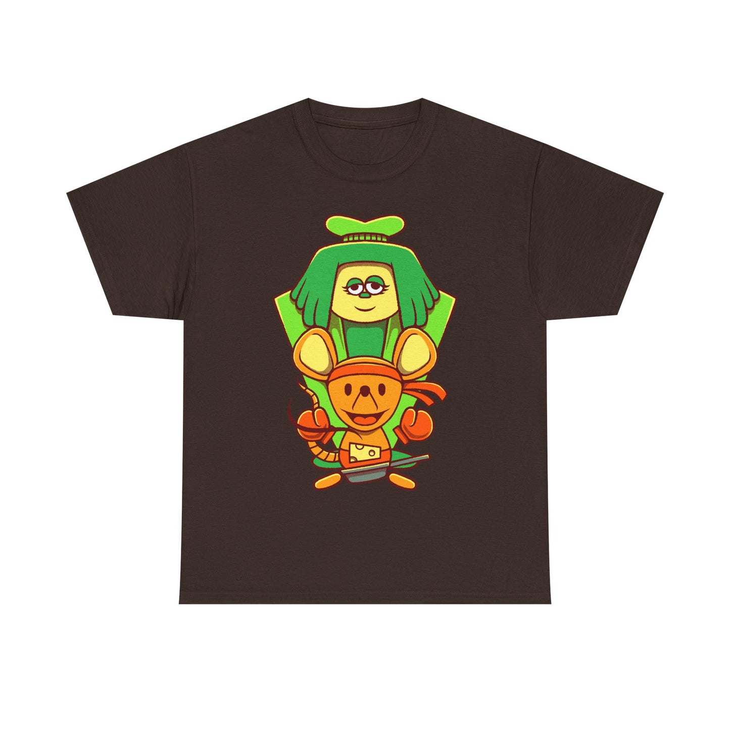 Green & Orange Seven Flowers t-shirt inspired by Deltarune Chapter 5 featuring two iconic flower characters connected to Undertale SOUL lore and the Flower Kingdom.