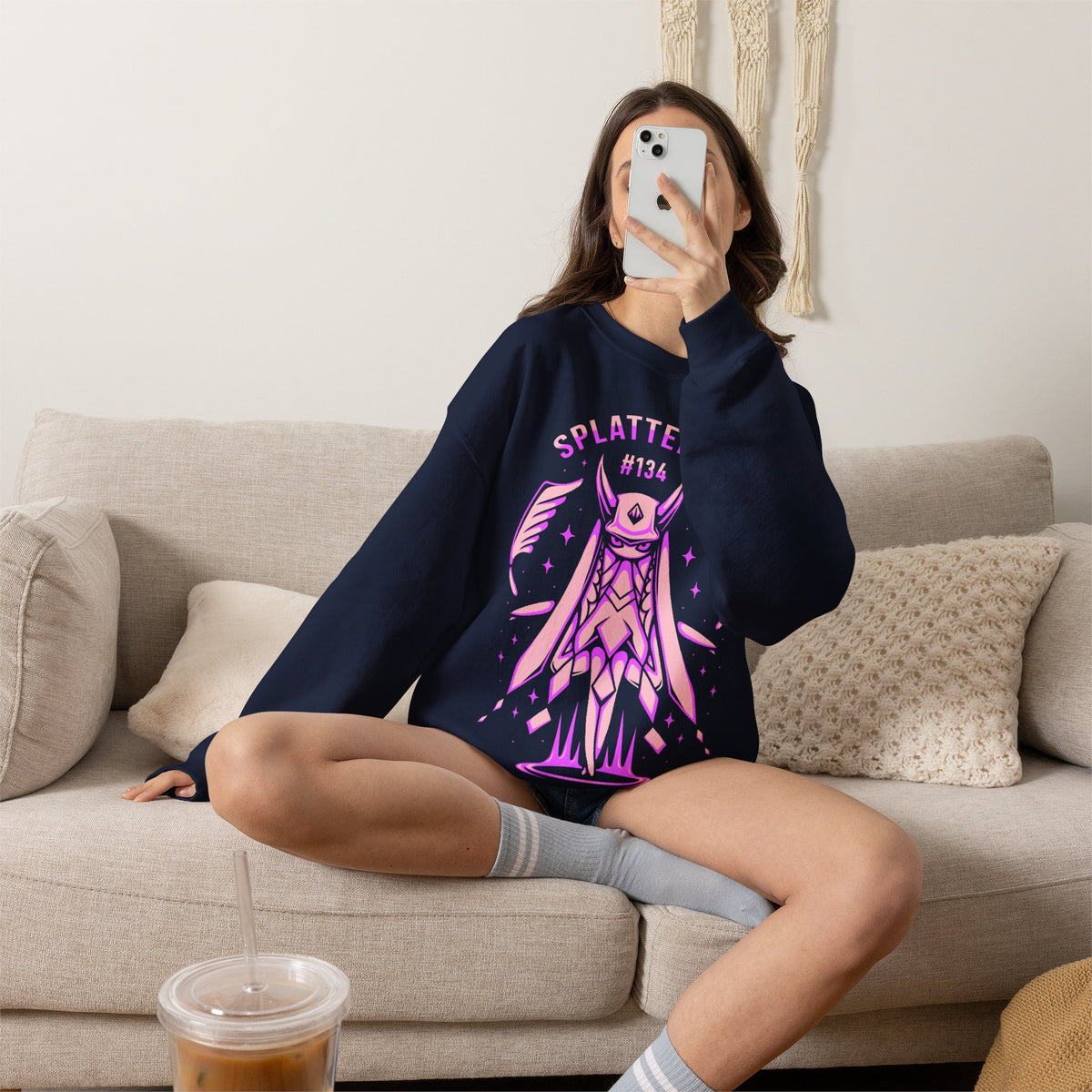 Palworld Splatterina Crimson Butcher Dark Pal Unisex Crewneck Sweatshirt
