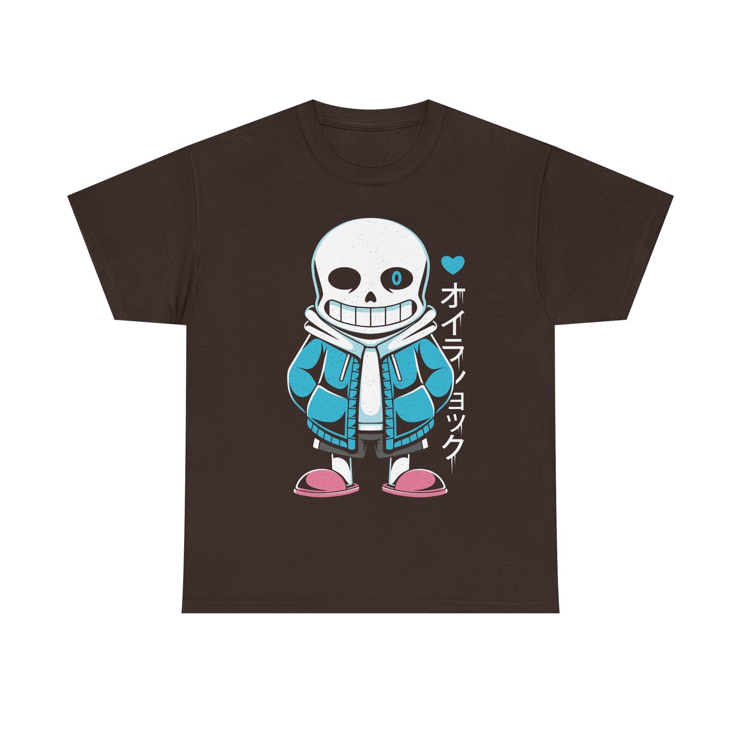 Image of a Sans “Lazy Bones” T-shirt inspired by the indie game Undertale. The design features Sans in a humorous lazy pose, referencing his iconic skeleton character and meme personality. Printed in a bold, cartoon style, this tee is perfect for Undertale fans, gamers, meme lovers and indie game collectors. Ideal gamer apparel for those who enjoy funny gaming shirts, geek fashion and unique Undertale fan art merchandise. sans undertale indie game shirt, sans undertale video game merch, sans undertale tee
