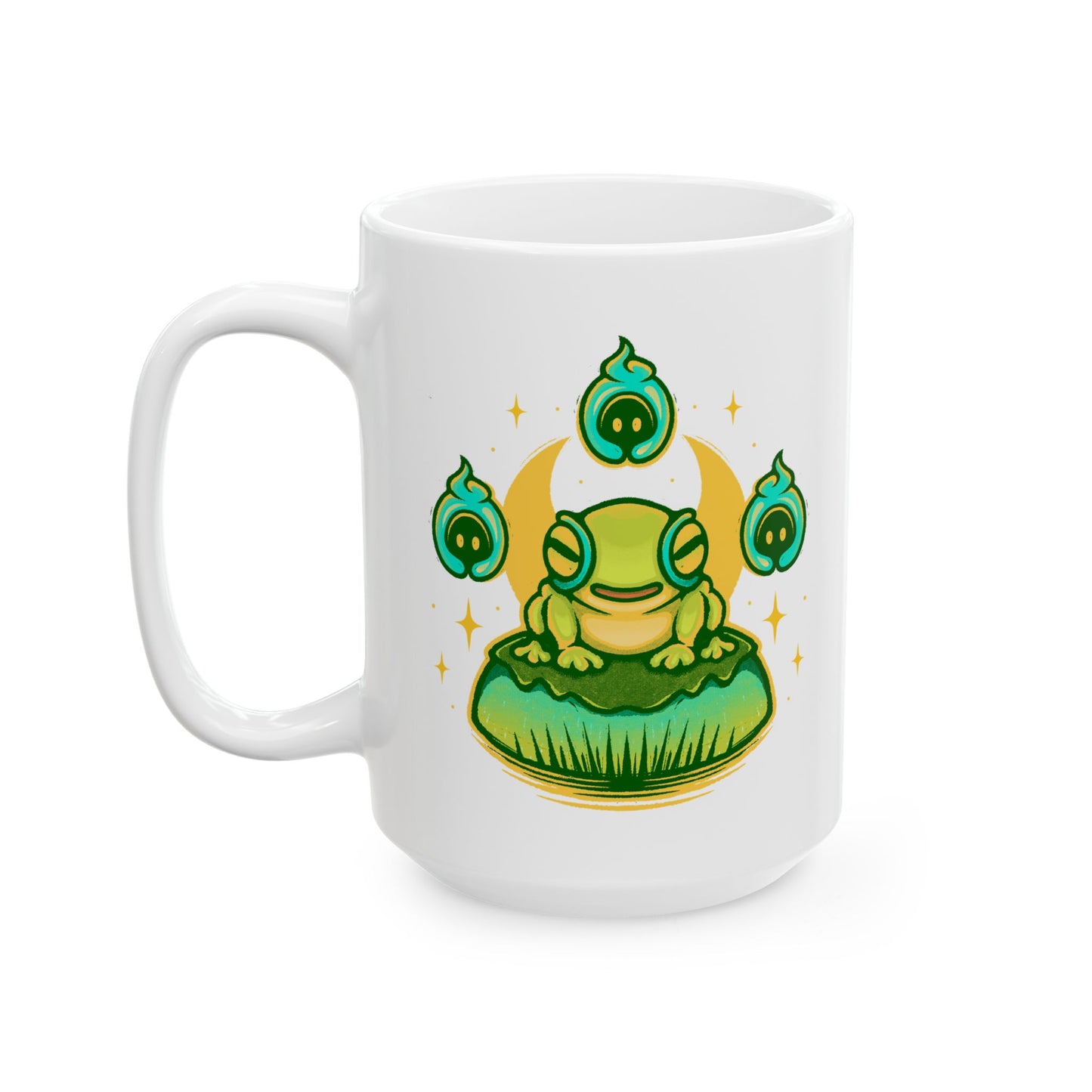 Hades II mug featuring Frinos and the Shades from the indie roguelike game with a dark fantasy Greek mythology inspired design.