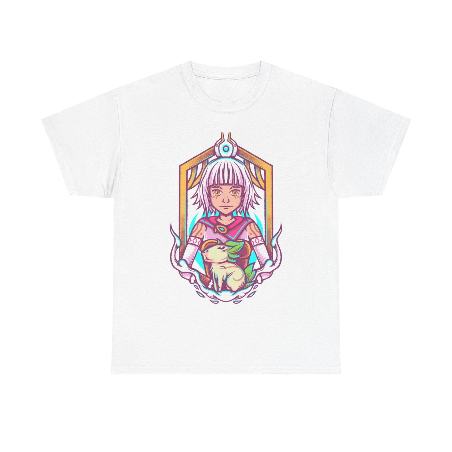 Juno and Cabbage Alabaster Dawn t-shirt inspired by the indie action RPG video game from the creators of CrossCode.