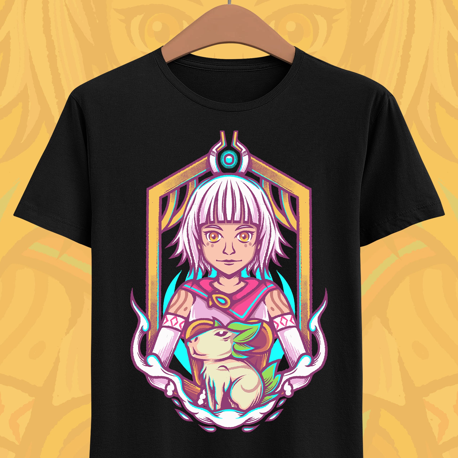 Juno and Cabbage Alabaster Dawn t-shirt inspired by the indie action RPG video game from the creators of CrossCode.